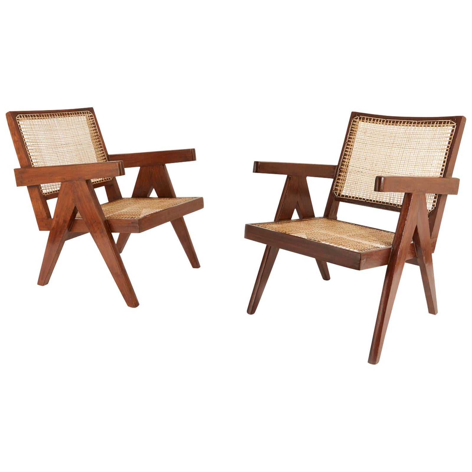 Pair of Pierre Jeanneret Easy Chairs