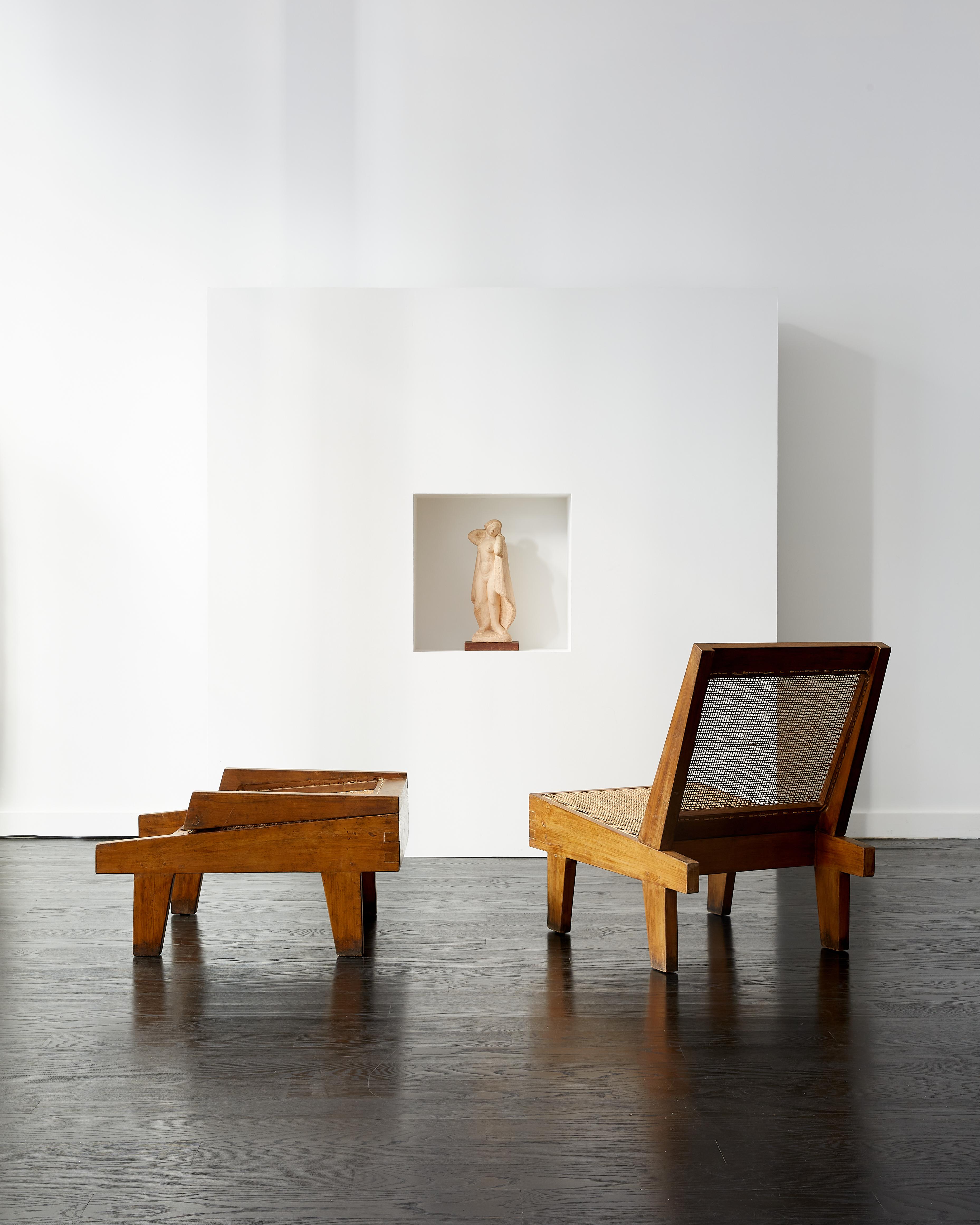20th Century Pair of Pierre Jeanneret Folding Low Chairs