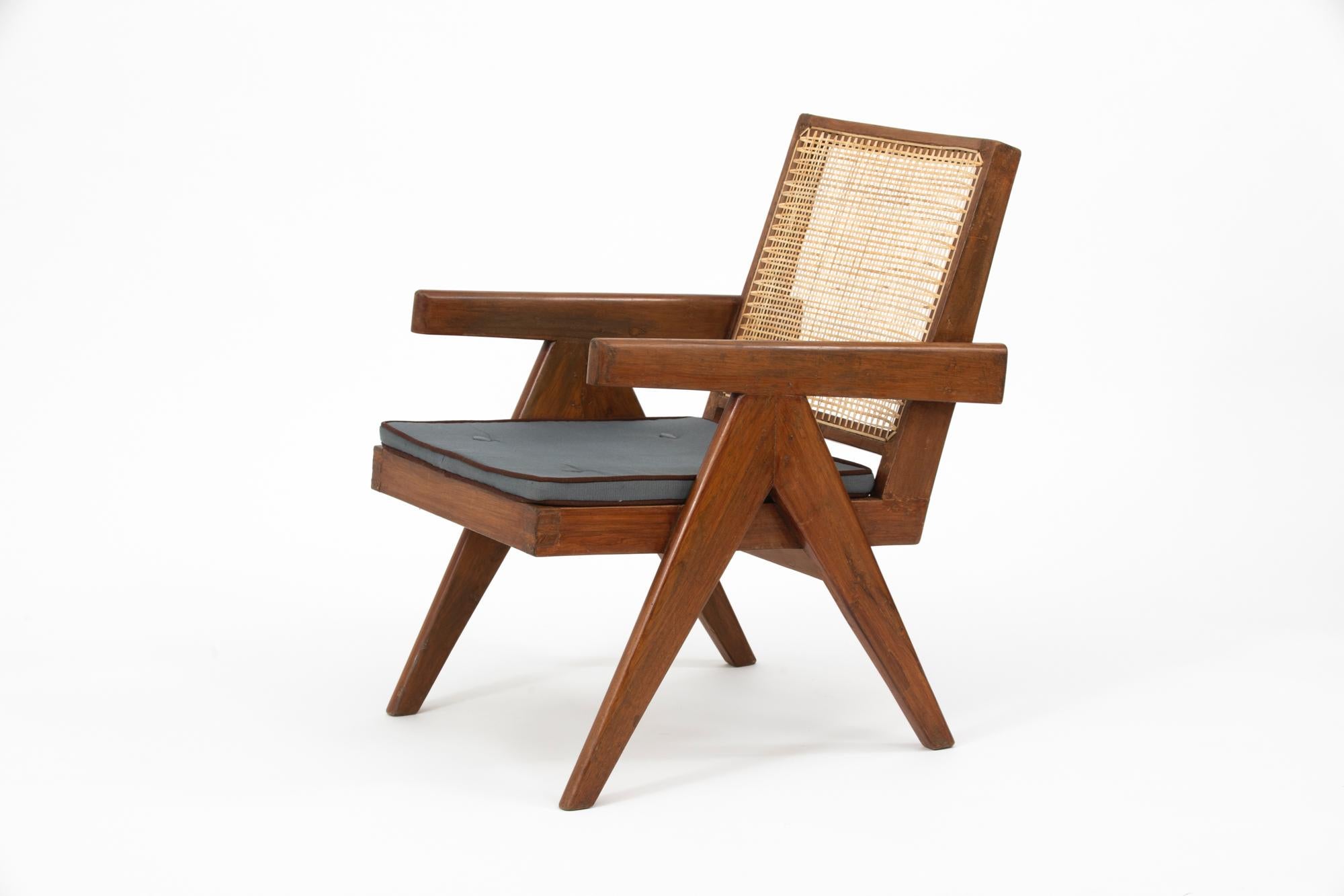 Indian Pair of Pierre Jeanneret Lounge Chairs