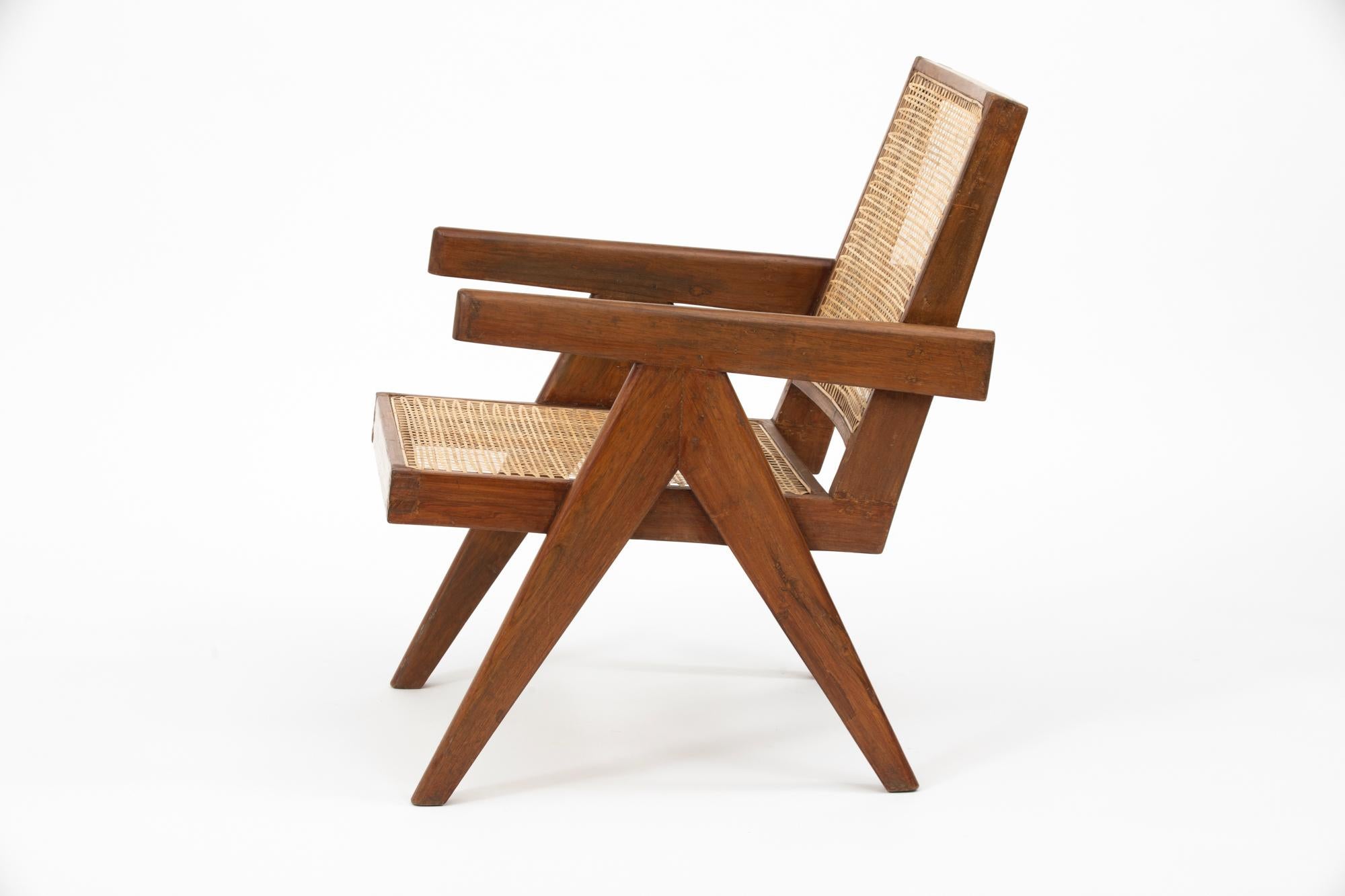 Mid-20th Century Pair of Pierre Jeanneret Lounge Chairs