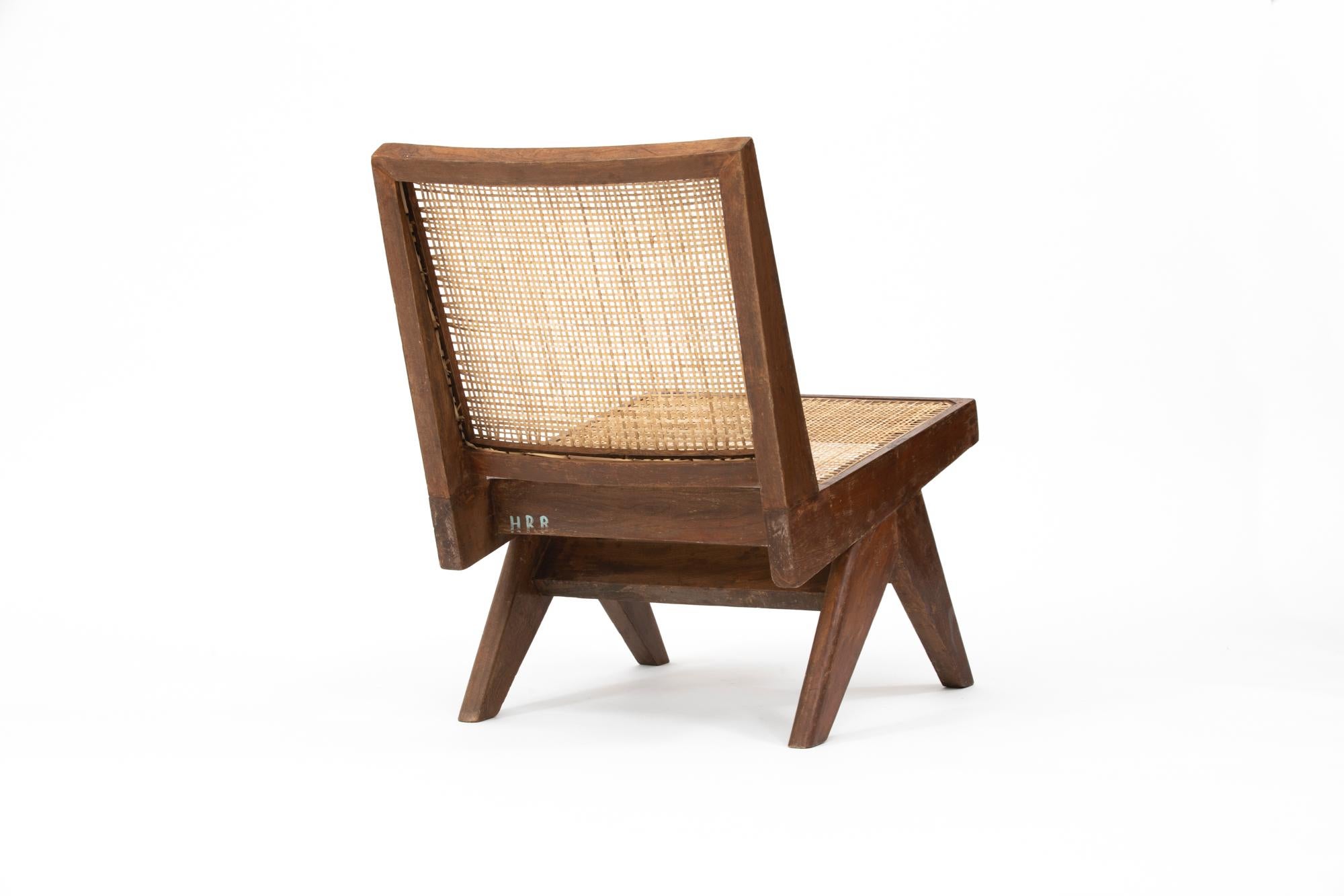 Cane Pair of Pierre Jeanneret Lounge Chairs