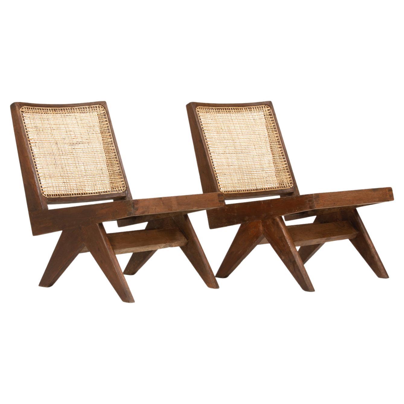 Pair of Pierre Jeanneret Lounge Chairs