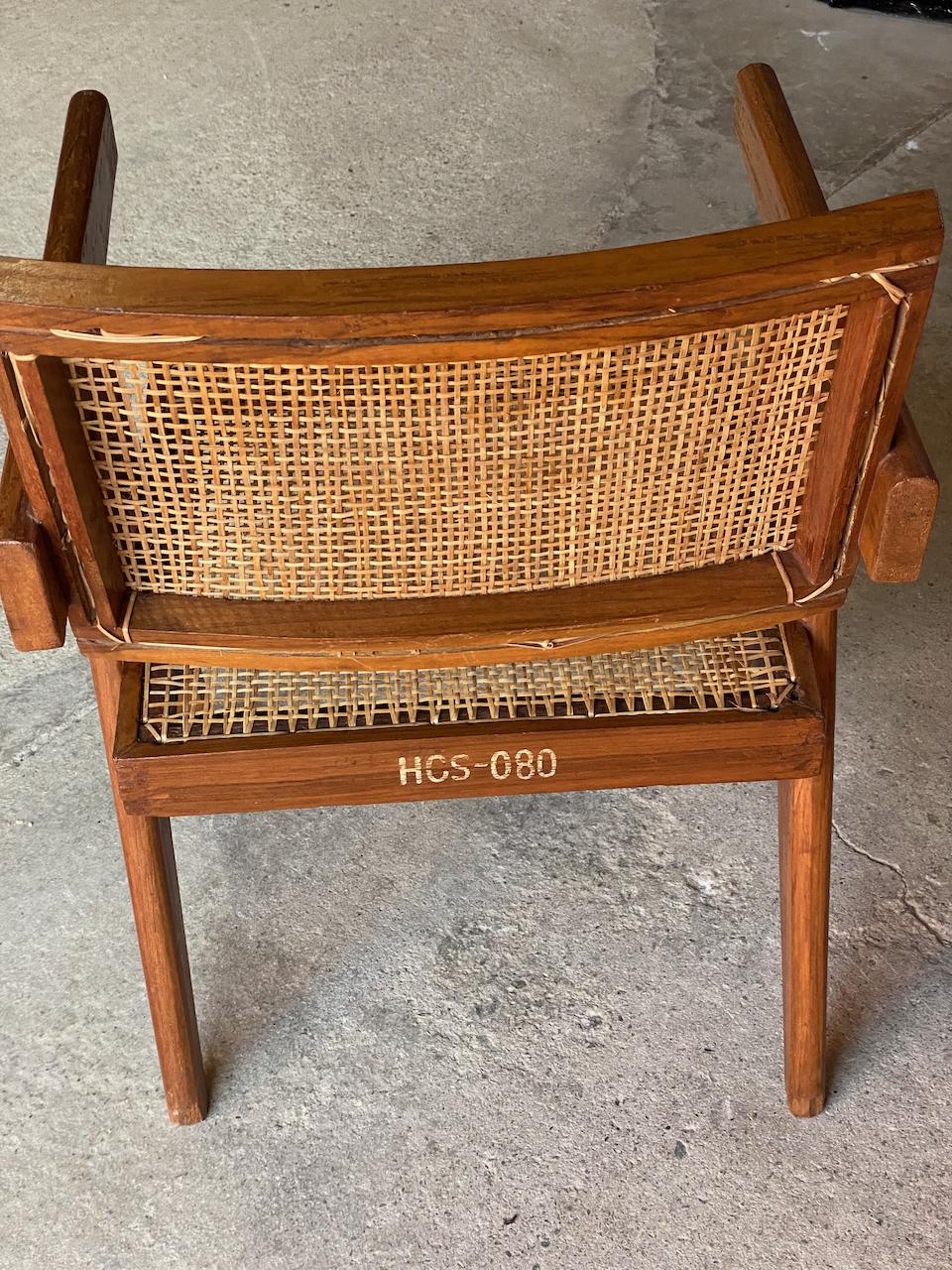 Indian Pair of Pierre Jeanneret Model PJ-SI-28-A Floating Back Office Chairs Circa 1955 For Sale