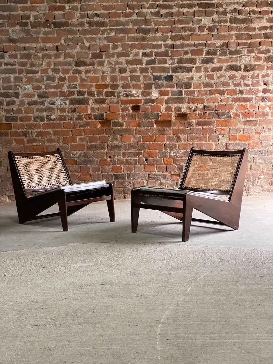 Pair of Pierre Jeanneret Model PJ010704 Kangourou Chairs Chandigarh 1970 3