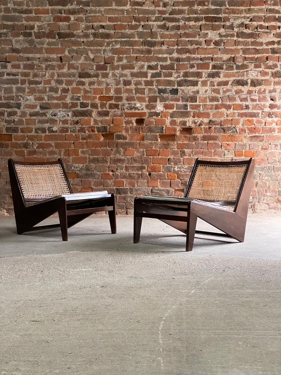 Pair of Pierre Jeanneret Model PJ010704 Kangourou Chairs Chandigarh 1970 4