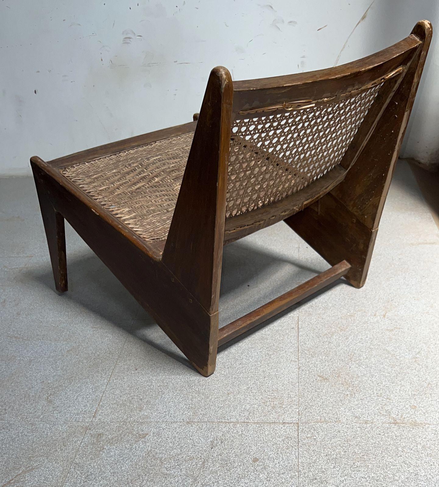 Pair of Pierre Jeanneret Model PJ010704 Kangourou Chairs Chandigarh 1970 9