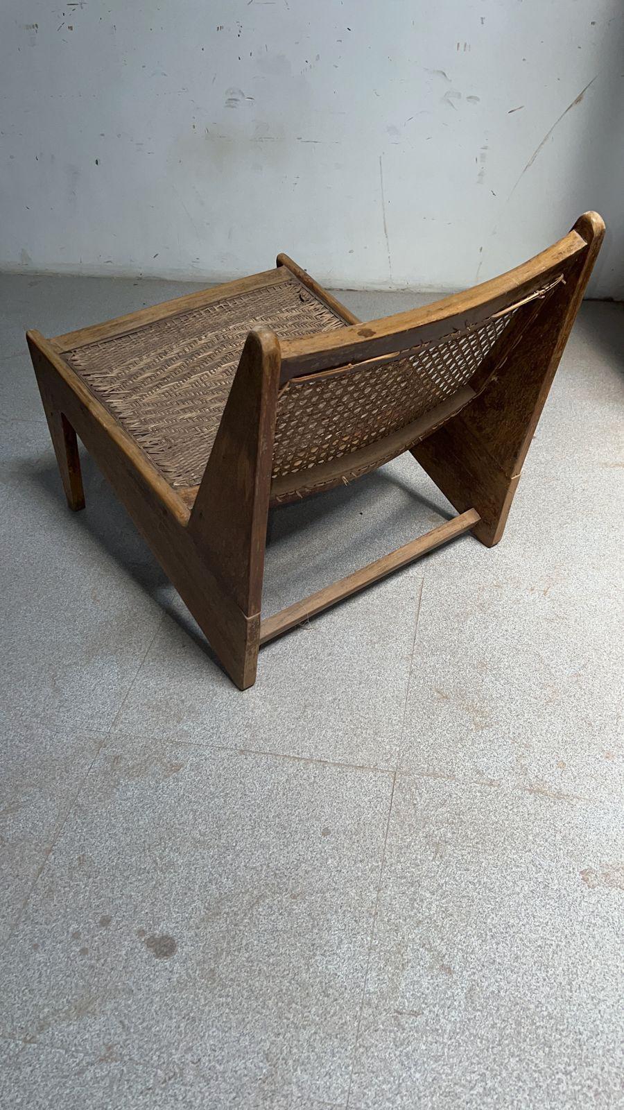 Mid-Century Modern Pair of Pierre Jeanneret Model PJ010704 Kangourou Chairs Chandigarh 1970