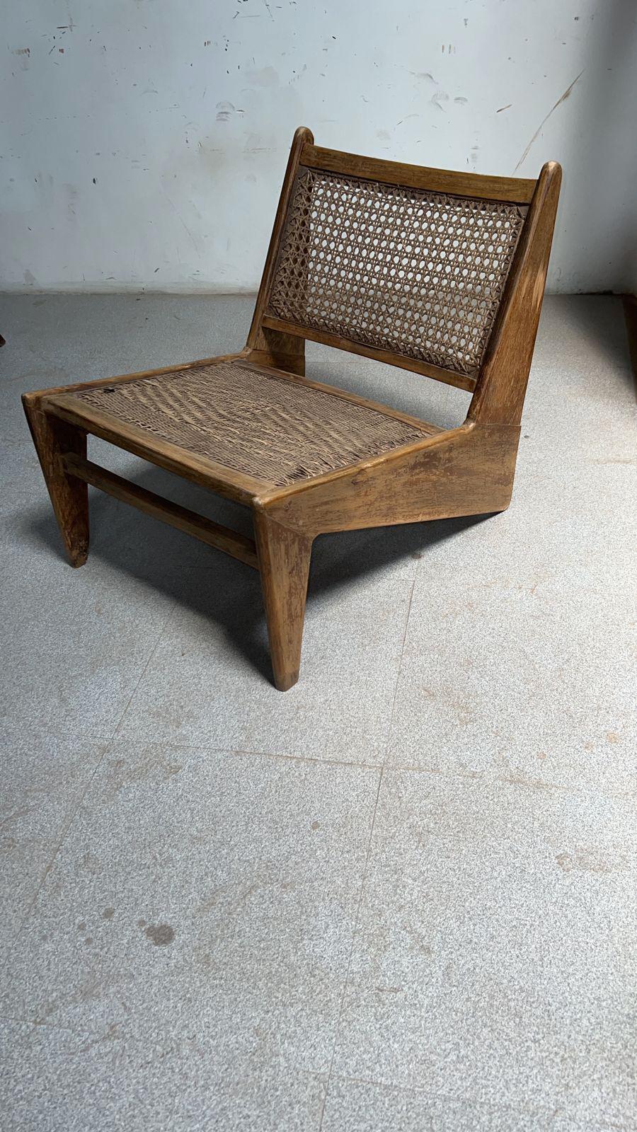 Indian Pair of Pierre Jeanneret Model PJ010704 Kangourou Chairs Chandigarh 1970