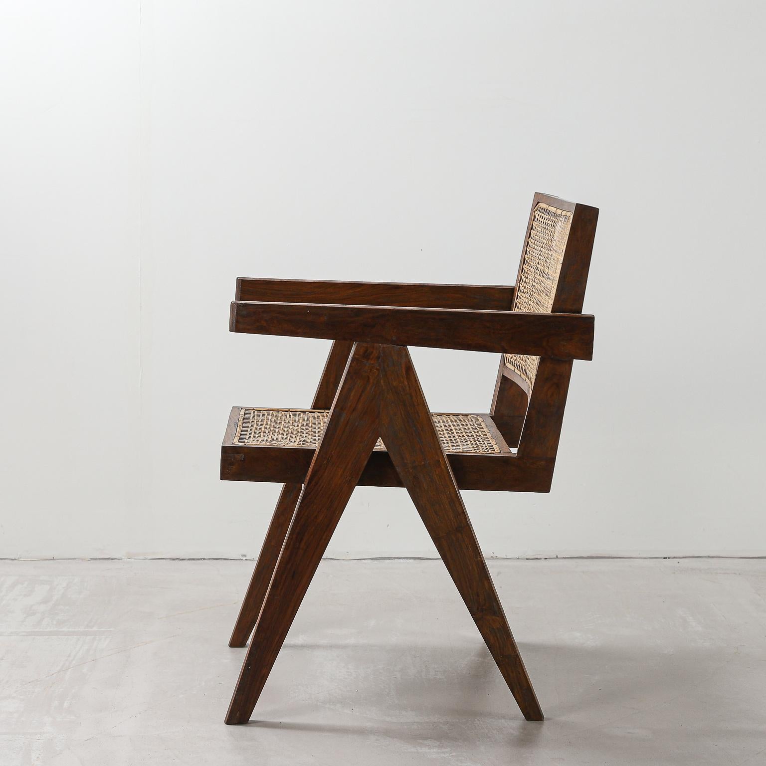 Mid-20th Century Pair of Pierre Jeanneret Office Chair, Variant, circa 1953-1954