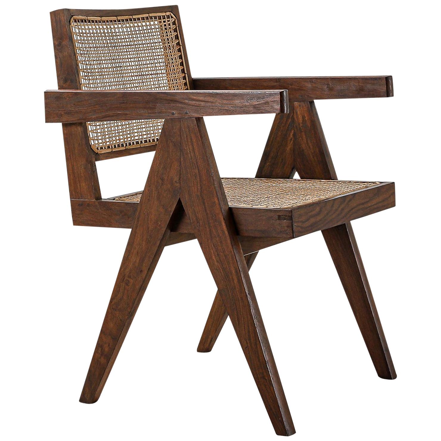 Pair of Pierre Jeanneret Office Chair, Variant, circa 1953-1954