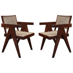 Pair of Pierre Jeanneret Office Chairs 