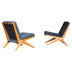 Pair of Pierre Jeanneret Scissor Chairs, Knoll International, 1948