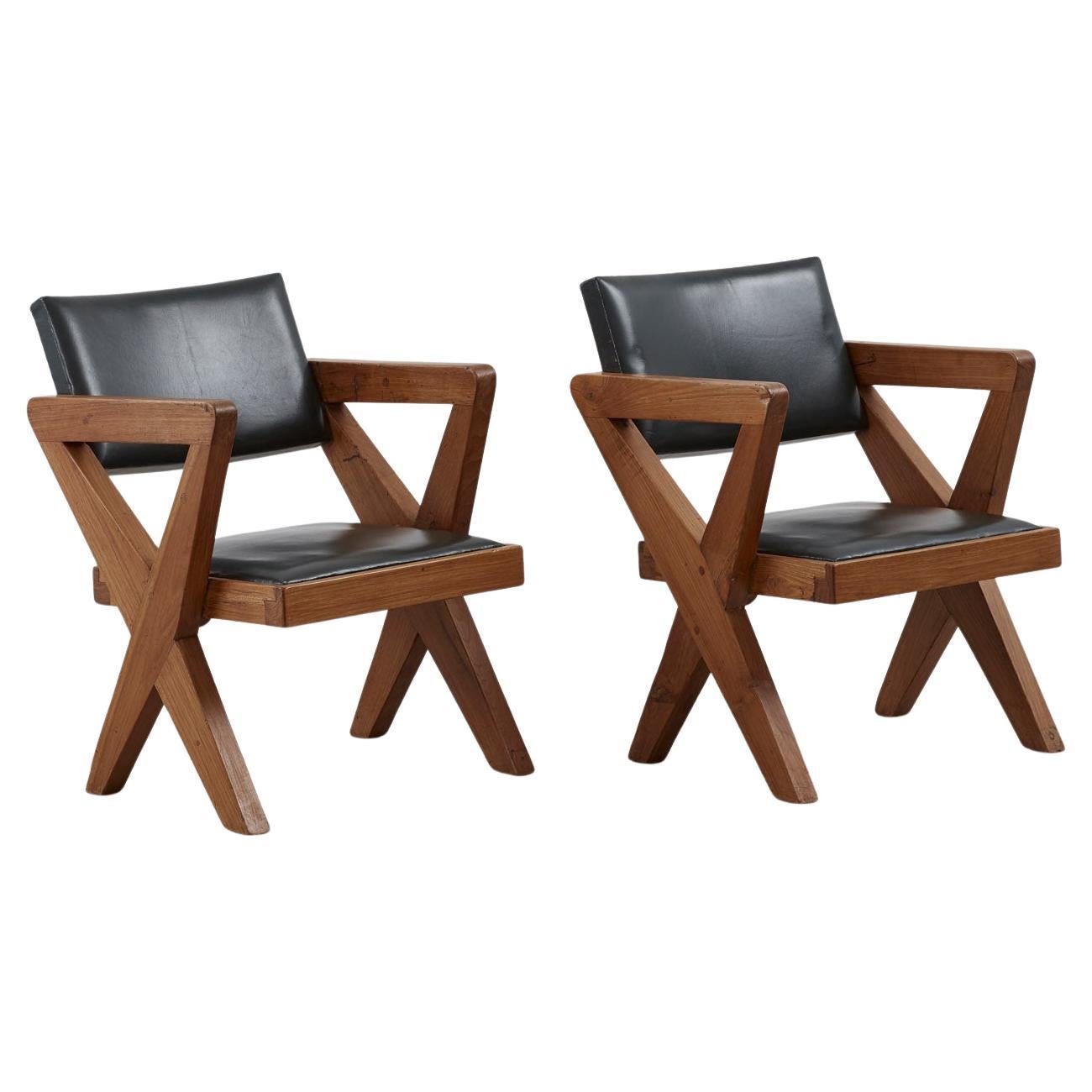 pair of Pierre Jeanneret 'Showroom' armchairs - France, 1960 For Sale