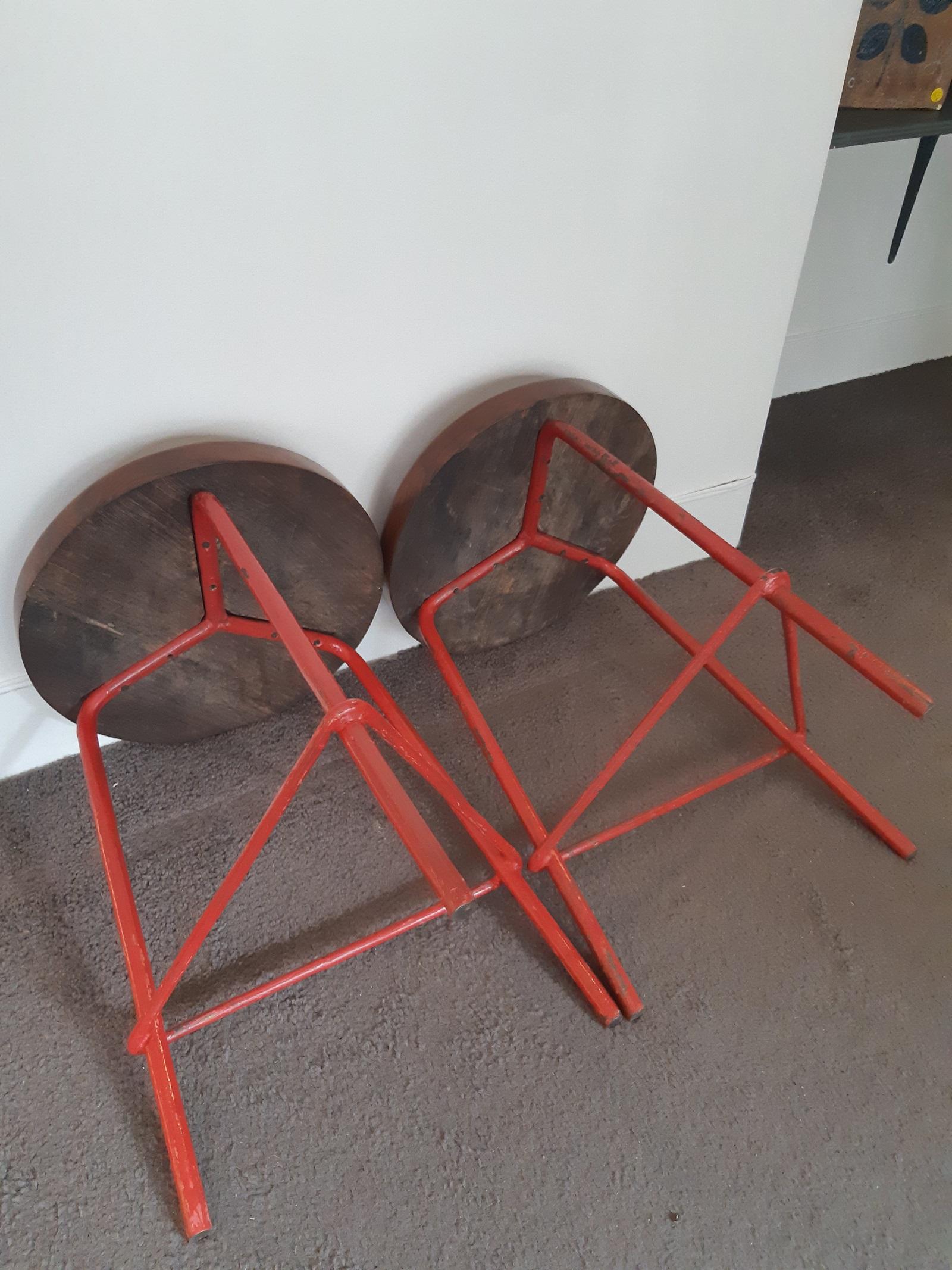 Pair of Pierre Jeanneret Stools, 1960s, Chandigarh 4