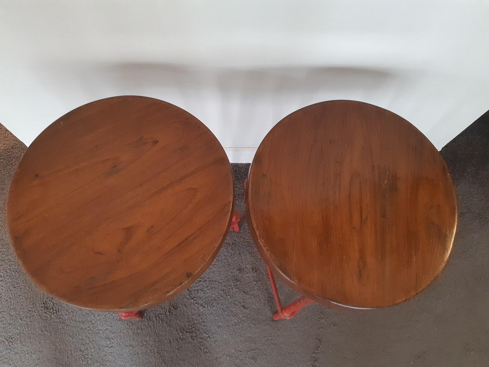 Pair of Pierre Jeanneret Stools, 1960s, Chandigarh 8