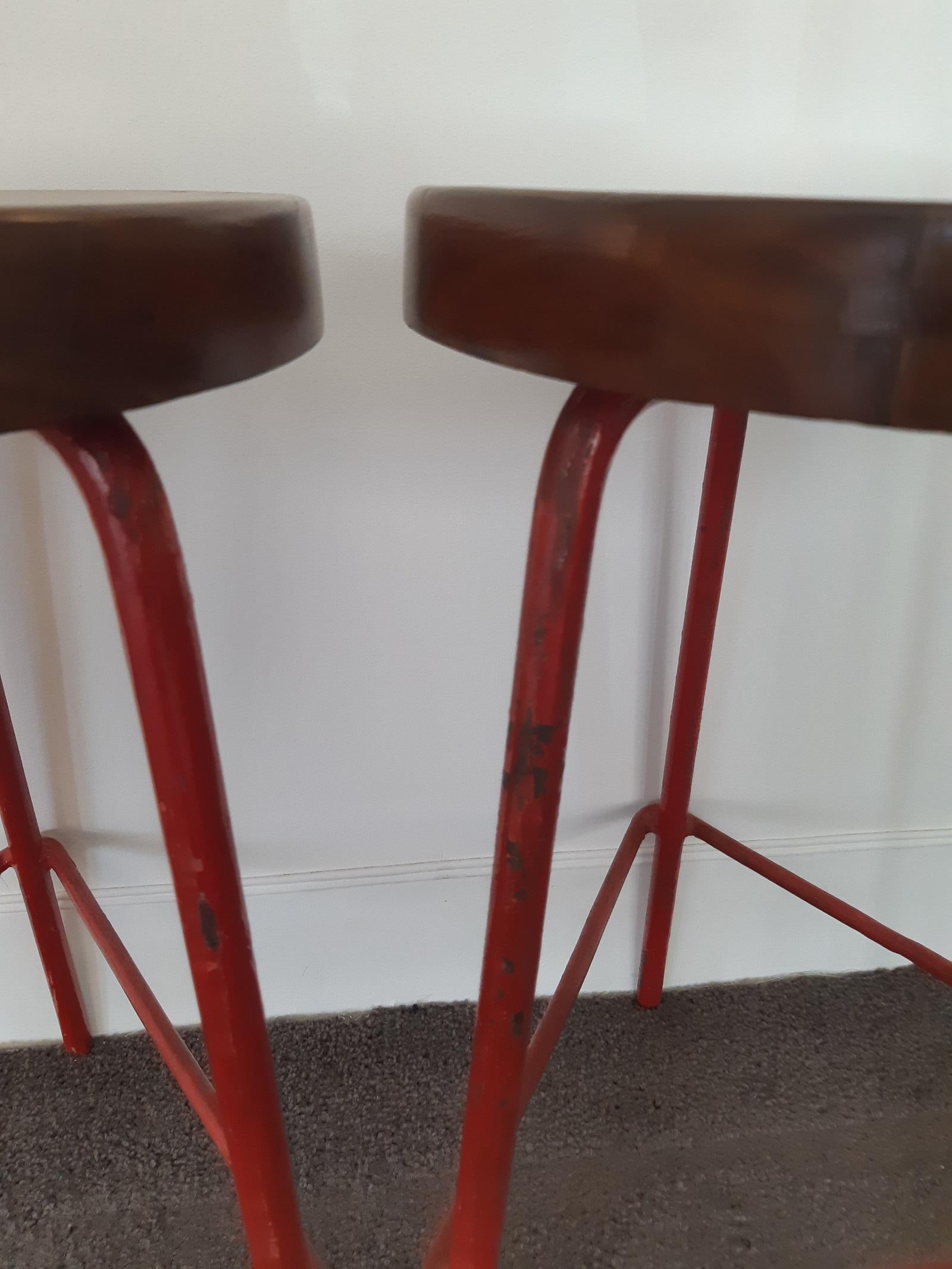 Metal Pair of Pierre Jeanneret Stools, 1960s, Chandigarh