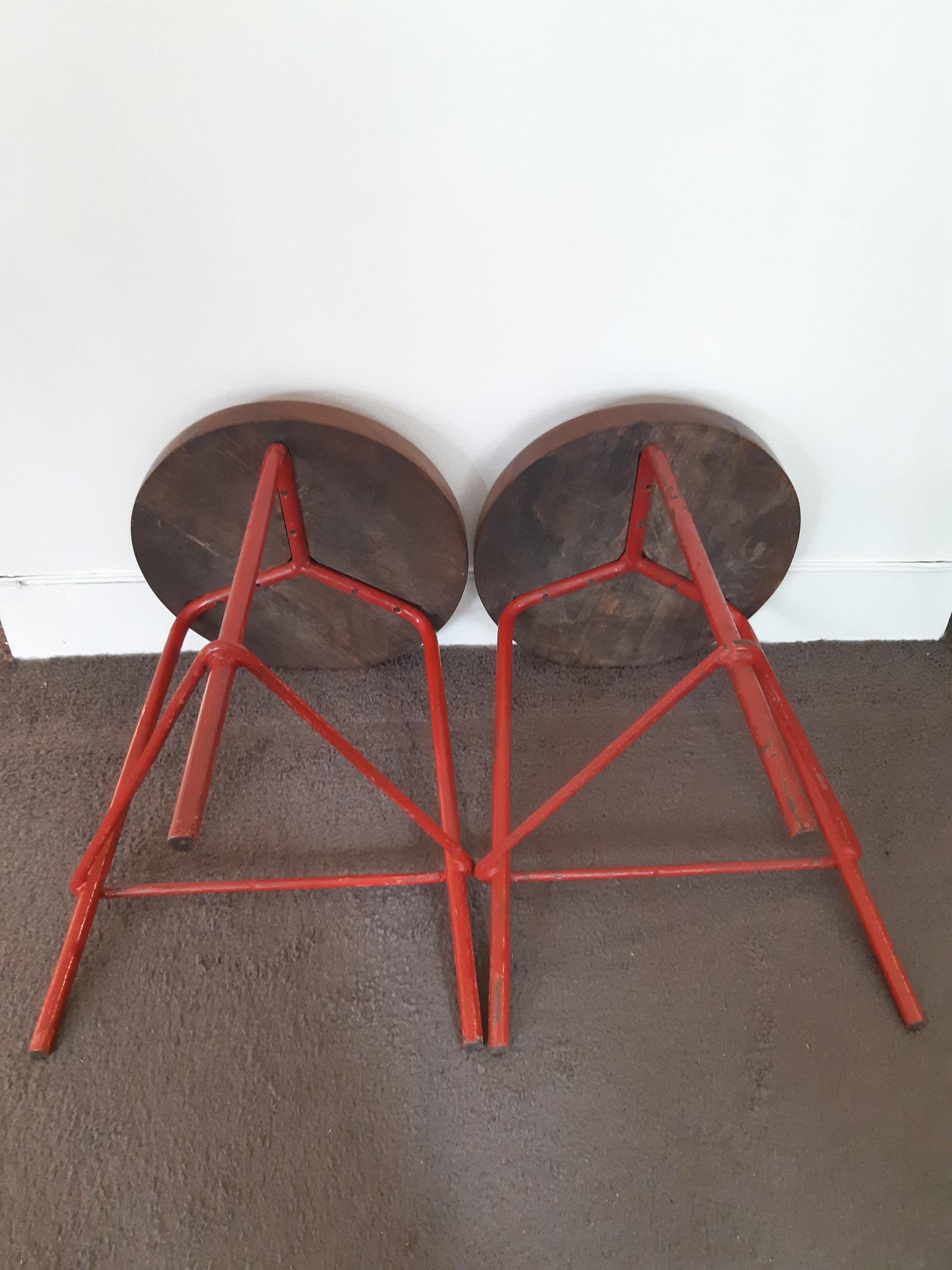 Pair of Pierre Jeanneret Stools, 1960s, Chandigarh 2