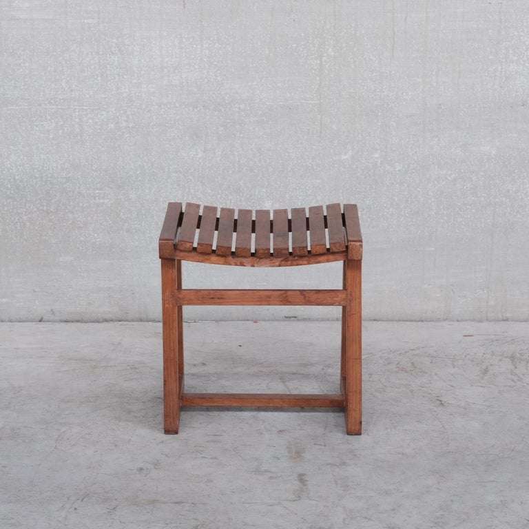 Pair of Pierre Jeanneret Teak Stools PJ-011029 In Good Condition For Sale In London, GB