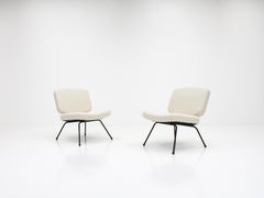 Pair of Pierre Paulin CM 190 Lounge Chairs in Pierre Frey, Thonet, 1950s