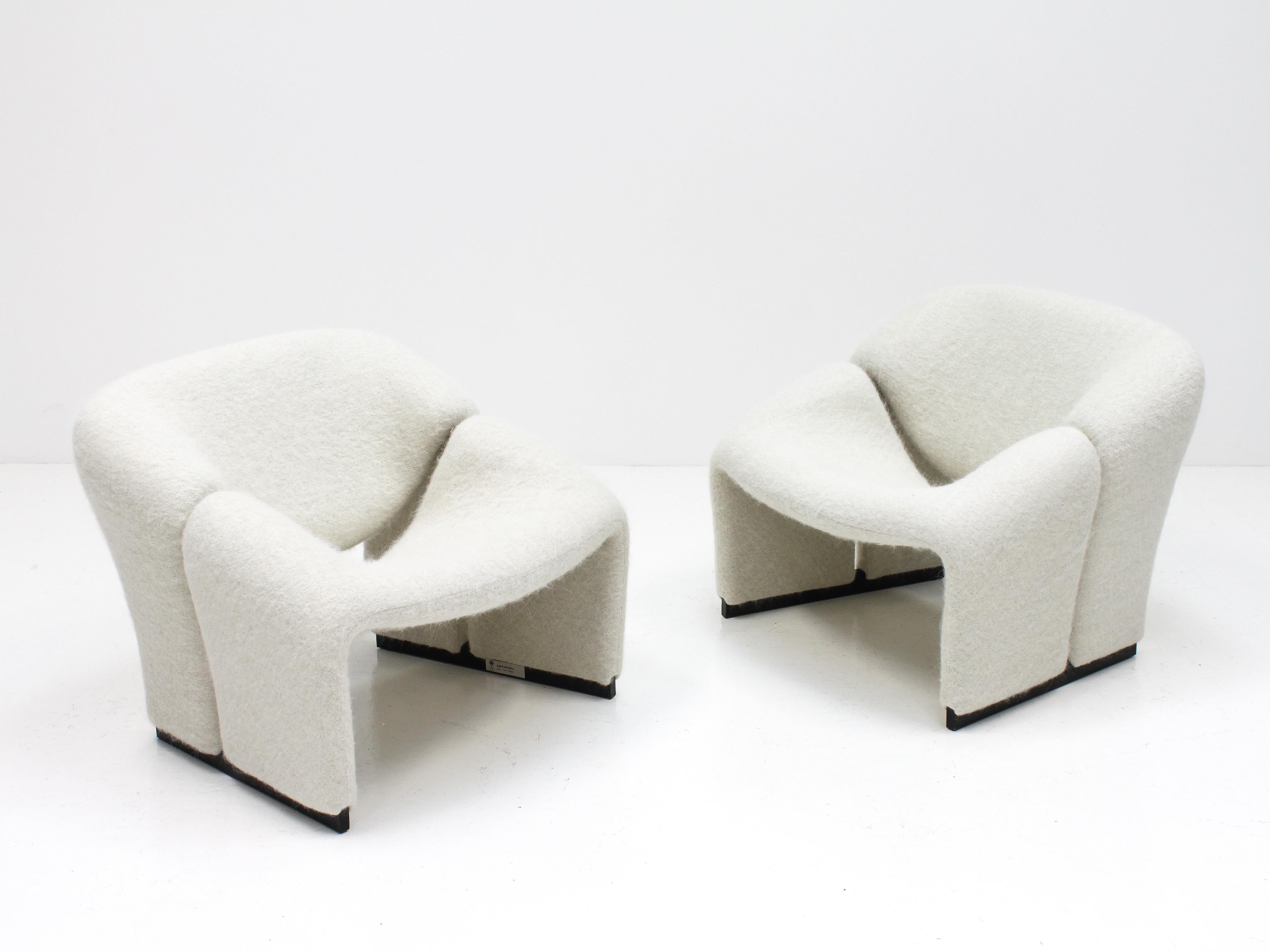 Mid-Century Modern Pair of Pierre Paulin F580 1st Edition Groovy Chairs in Pierre Frey for Artifort