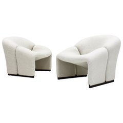 Pair of Pierre Paulin F580 1st Edition Groovy Chairs in Pierre Frey for Artifort