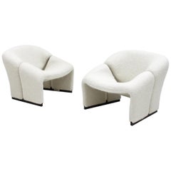 Pair of Pierre Paulin F580 1st Edition Groovy Chairs in Pierre Frey for Artifort