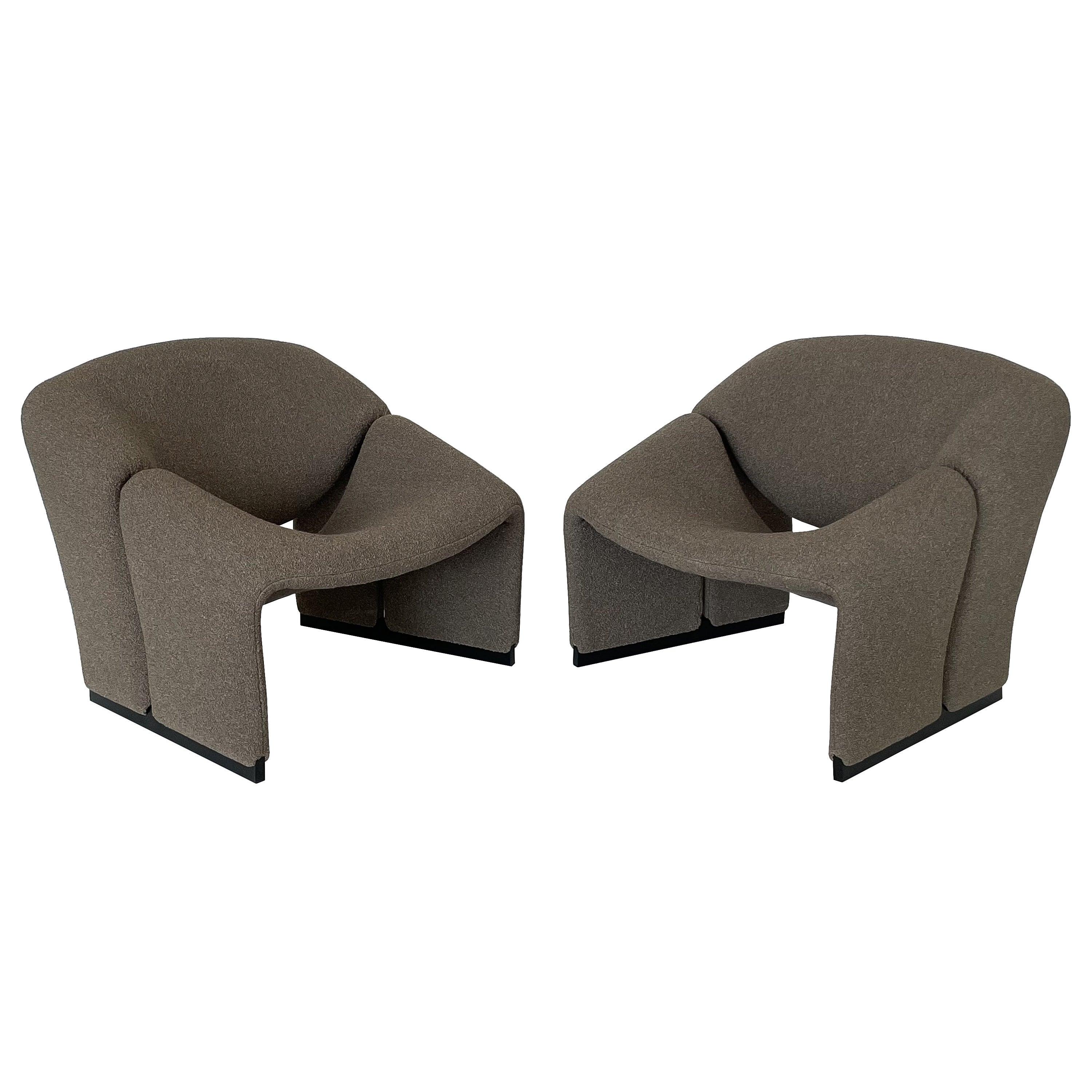 Pair of Pierre Paulin F580 1st Edition Groovy Lounge Chairs for Artifort