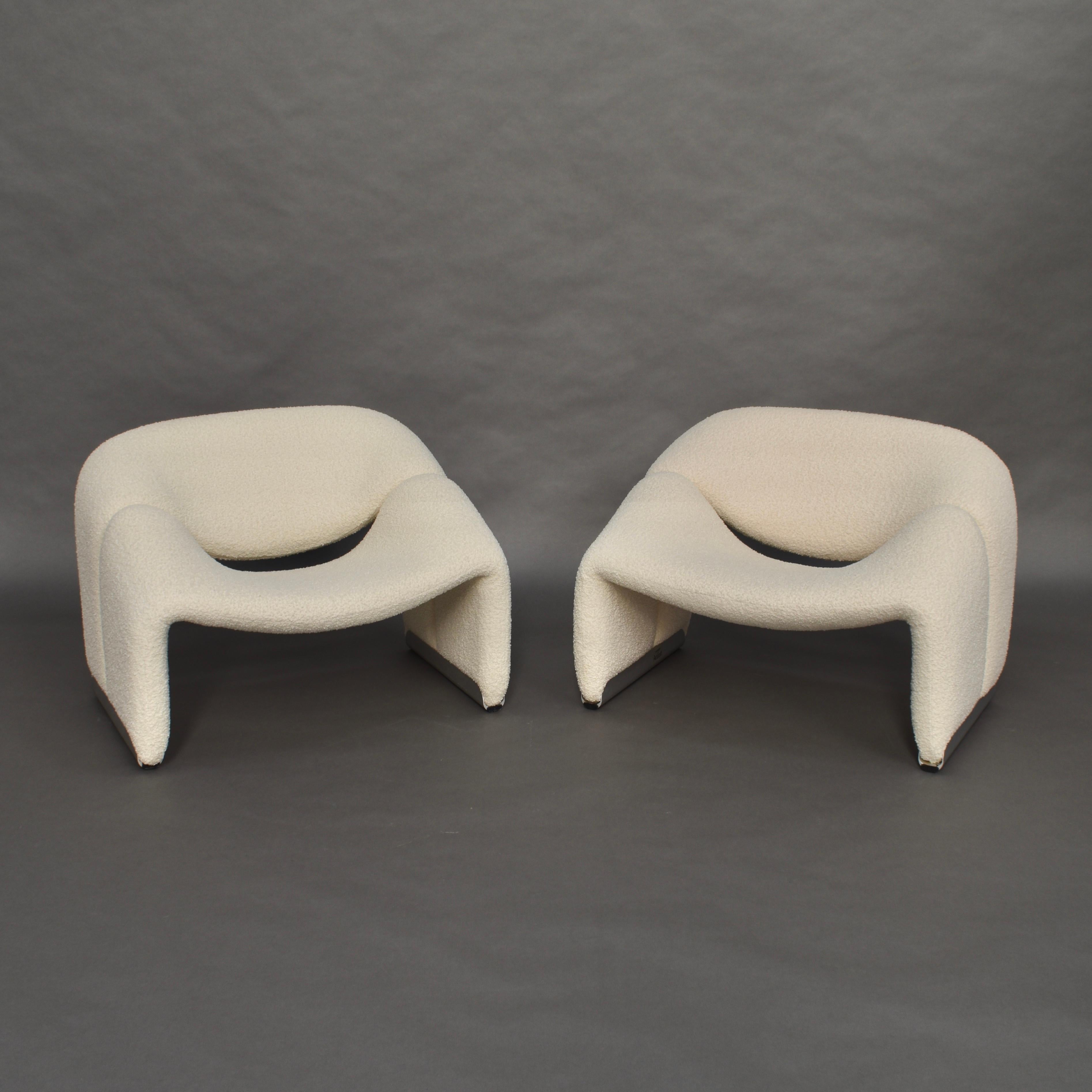 Dutch Pair of Pierre Paulin F598 Groovy Lounge Chairs for Artifort, Netherlands, 1972