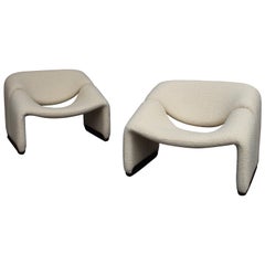 Pair of Pierre Paulin F598 Groovy Lounge Chairs for Artifort, Netherlands, 1972