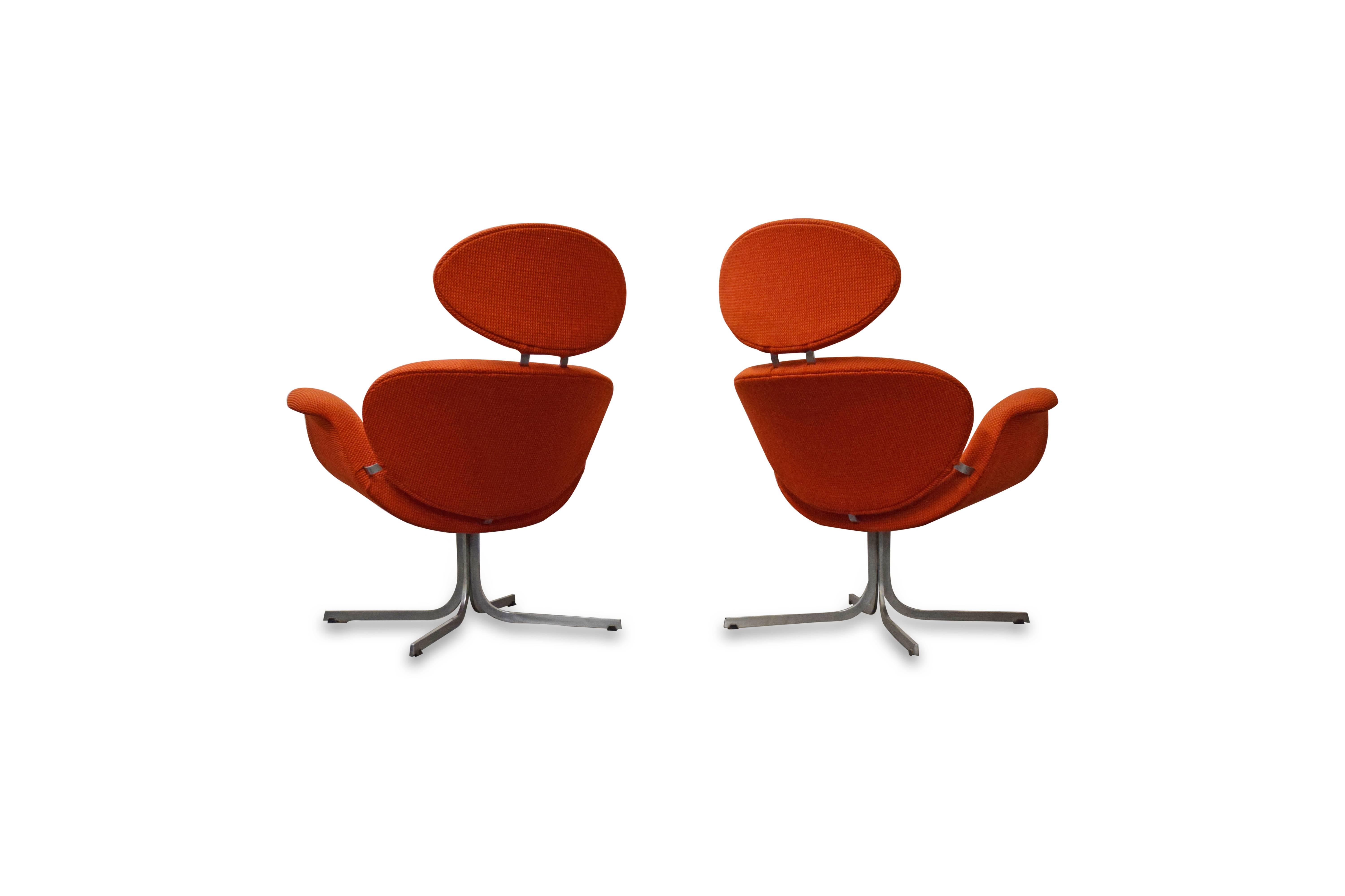 Paar Pierre Paulin „Big Tulip“ für Artifort Lounge Chairs, Erstausgabe (Niederländisch) im Angebot