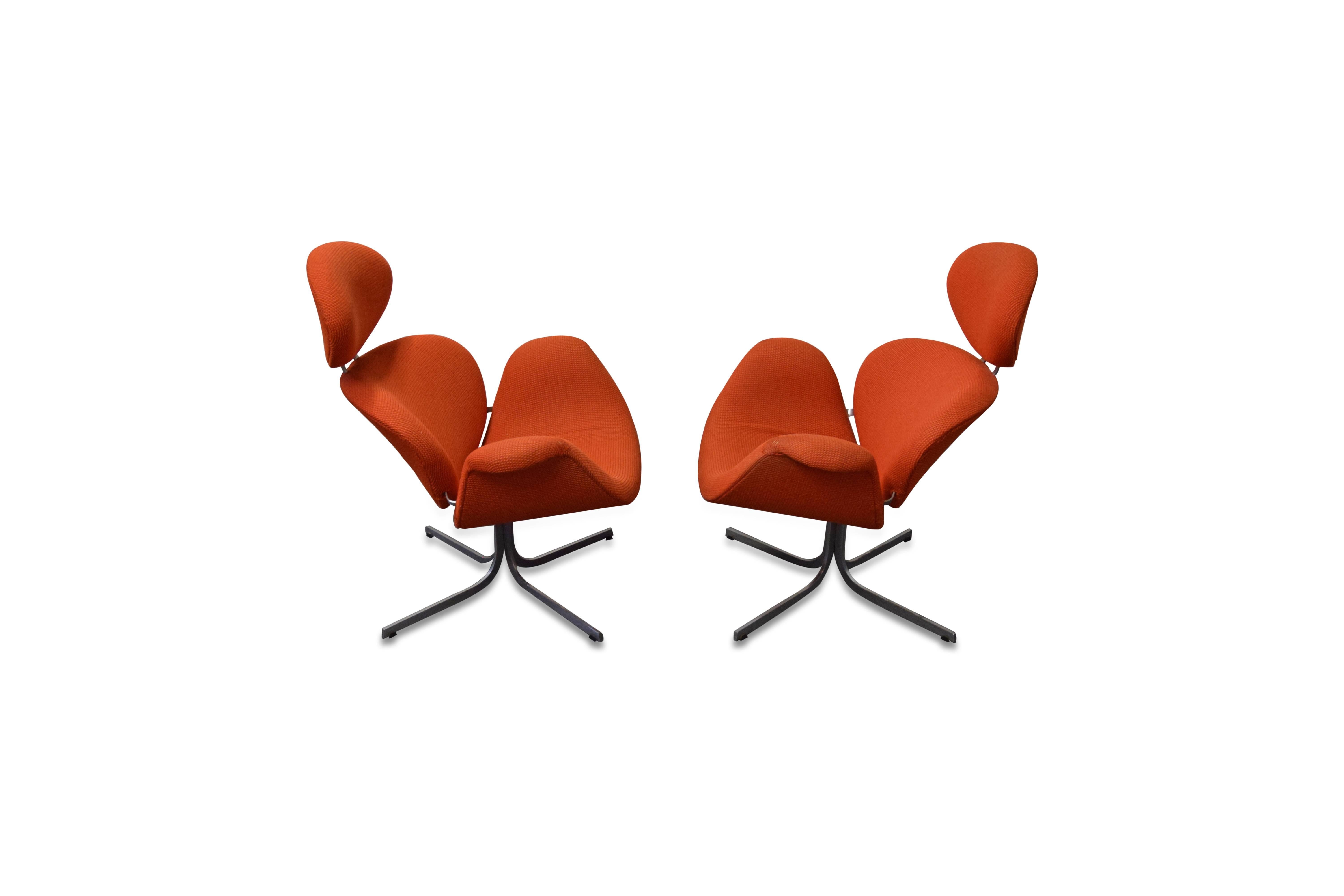 Paar Pierre Paulin „Big Tulip“ für Artifort Lounge Chairs, Erstausgabe im Angebot 1