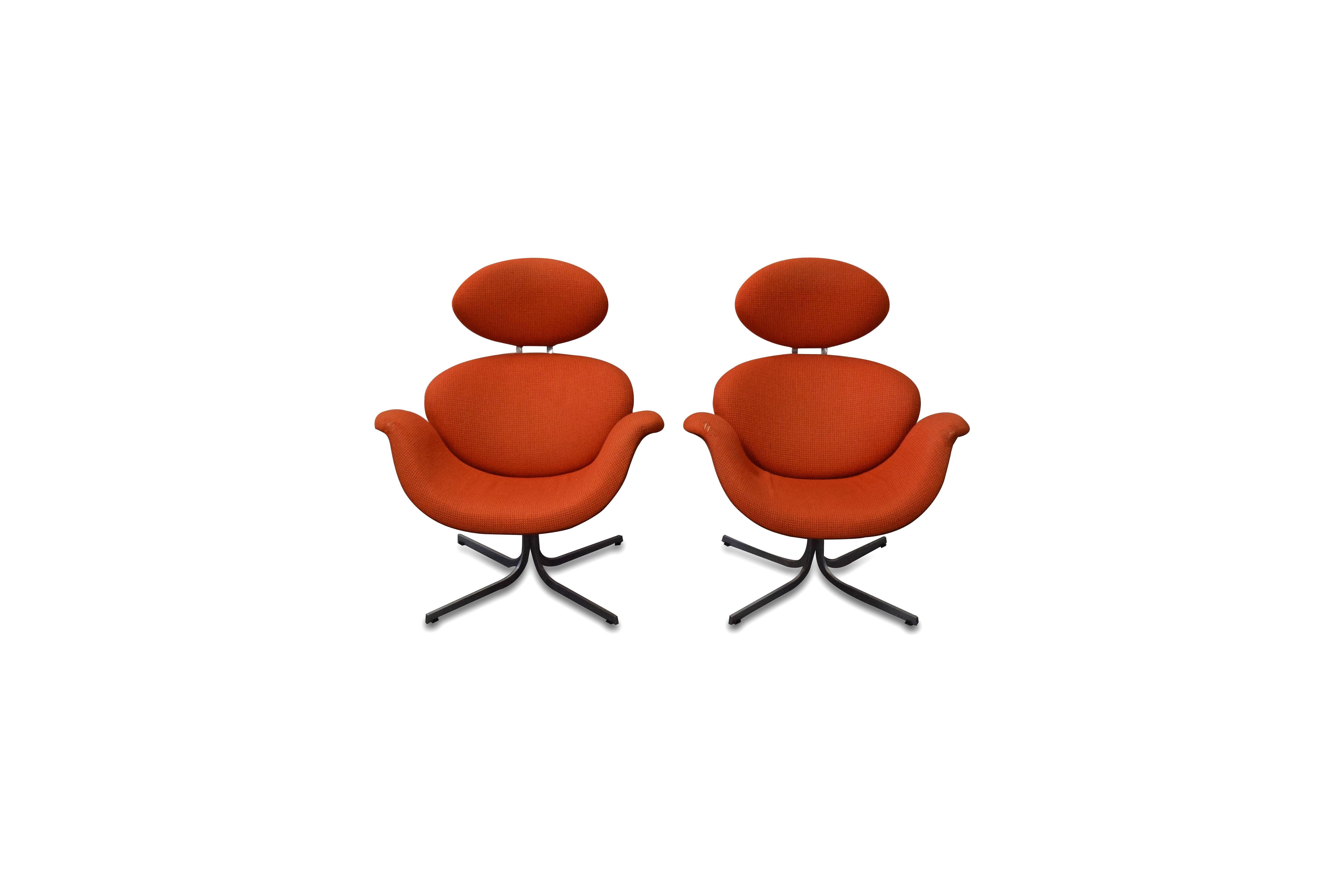 Paar Pierre Paulin „Big Tulip“ für Artifort Lounge Chairs, Erstausgabe im Angebot 3