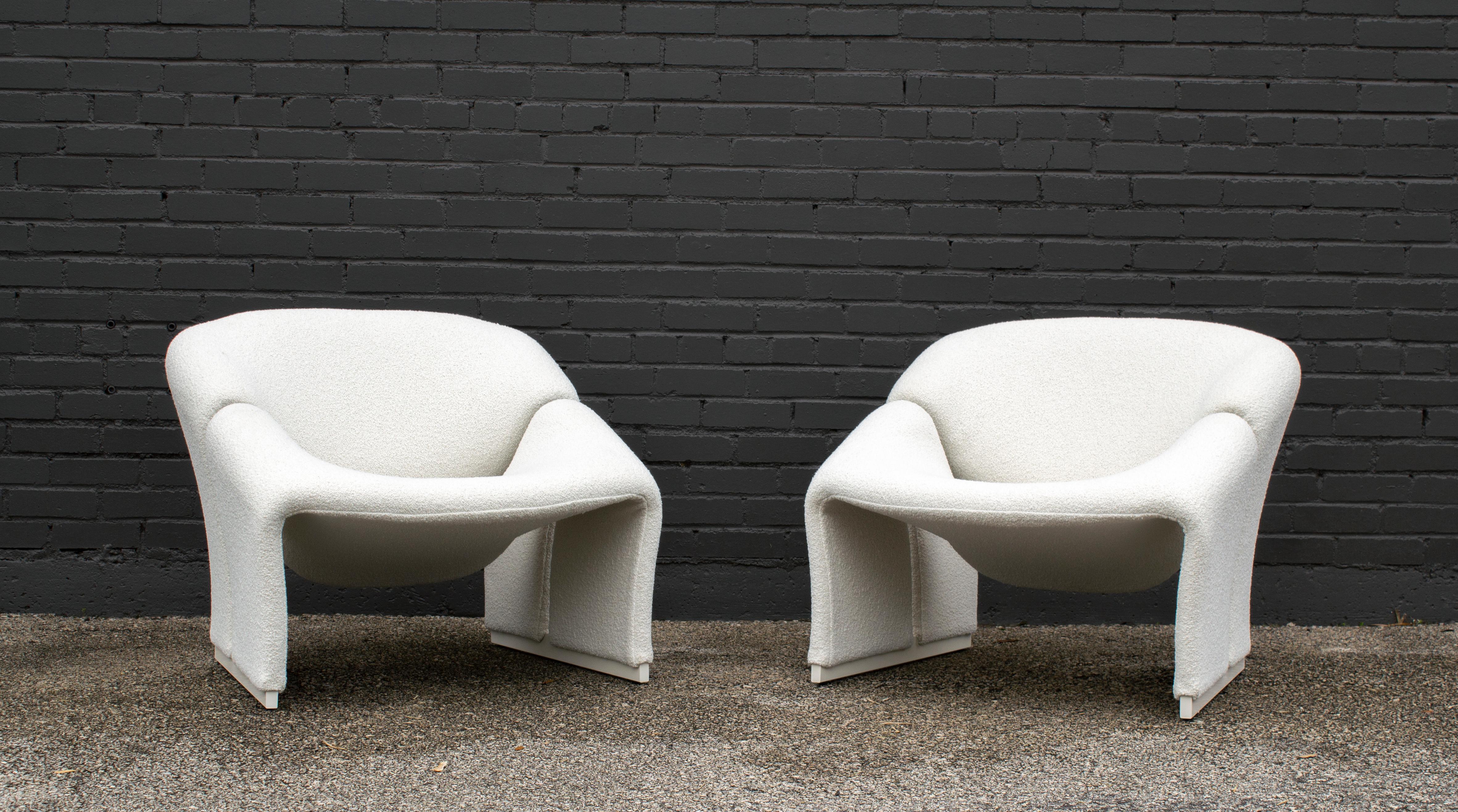 20th Century Pair of Pierre Paulin Lounge Chairs Early French Model F580 for Artifort