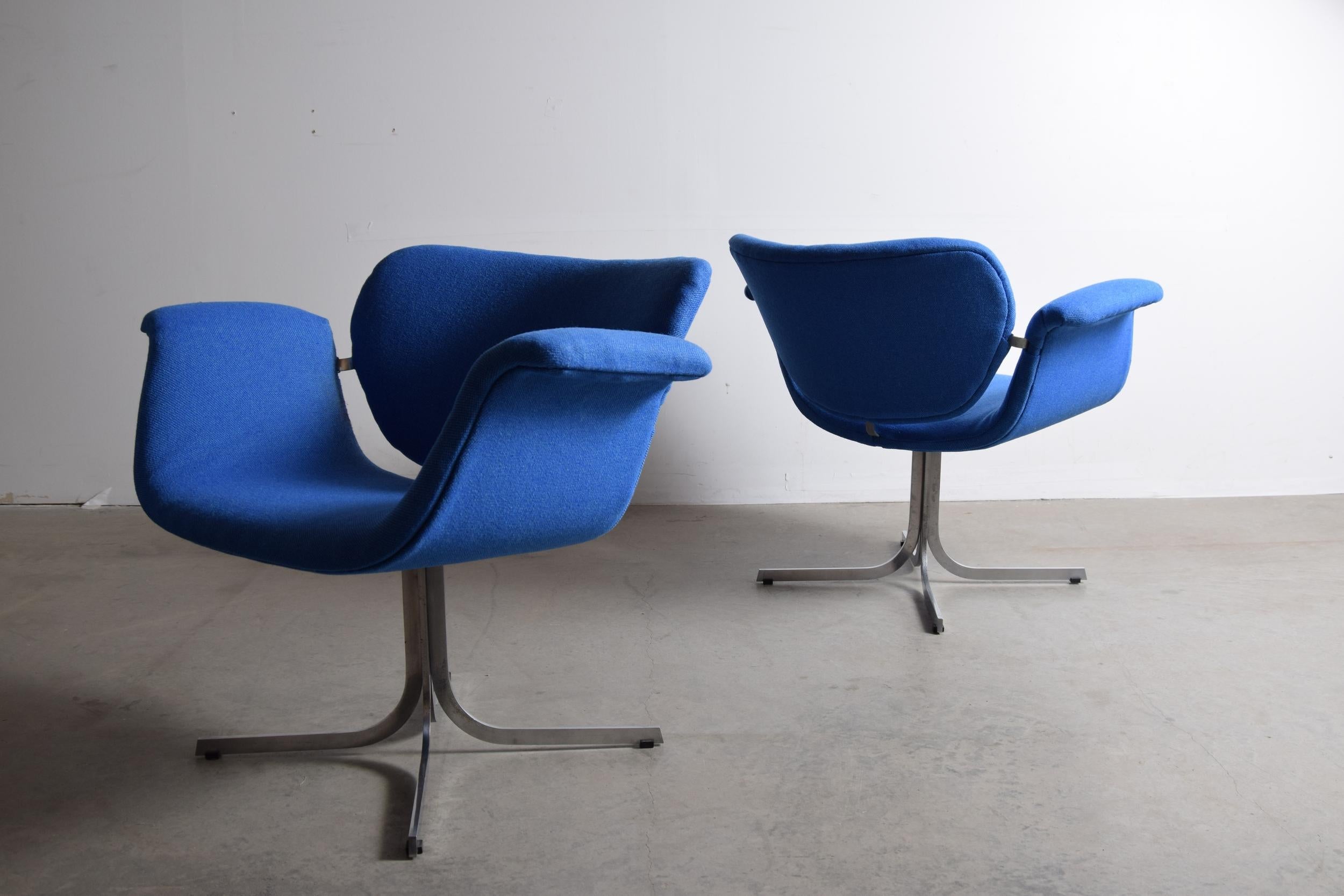 20th Century Pair of Pierre Paulin Lounge Chairs in Maharam Fabric