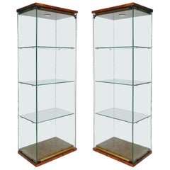 Paire de Vitrines lumineuses françaises Midcentury Pierre Vandel