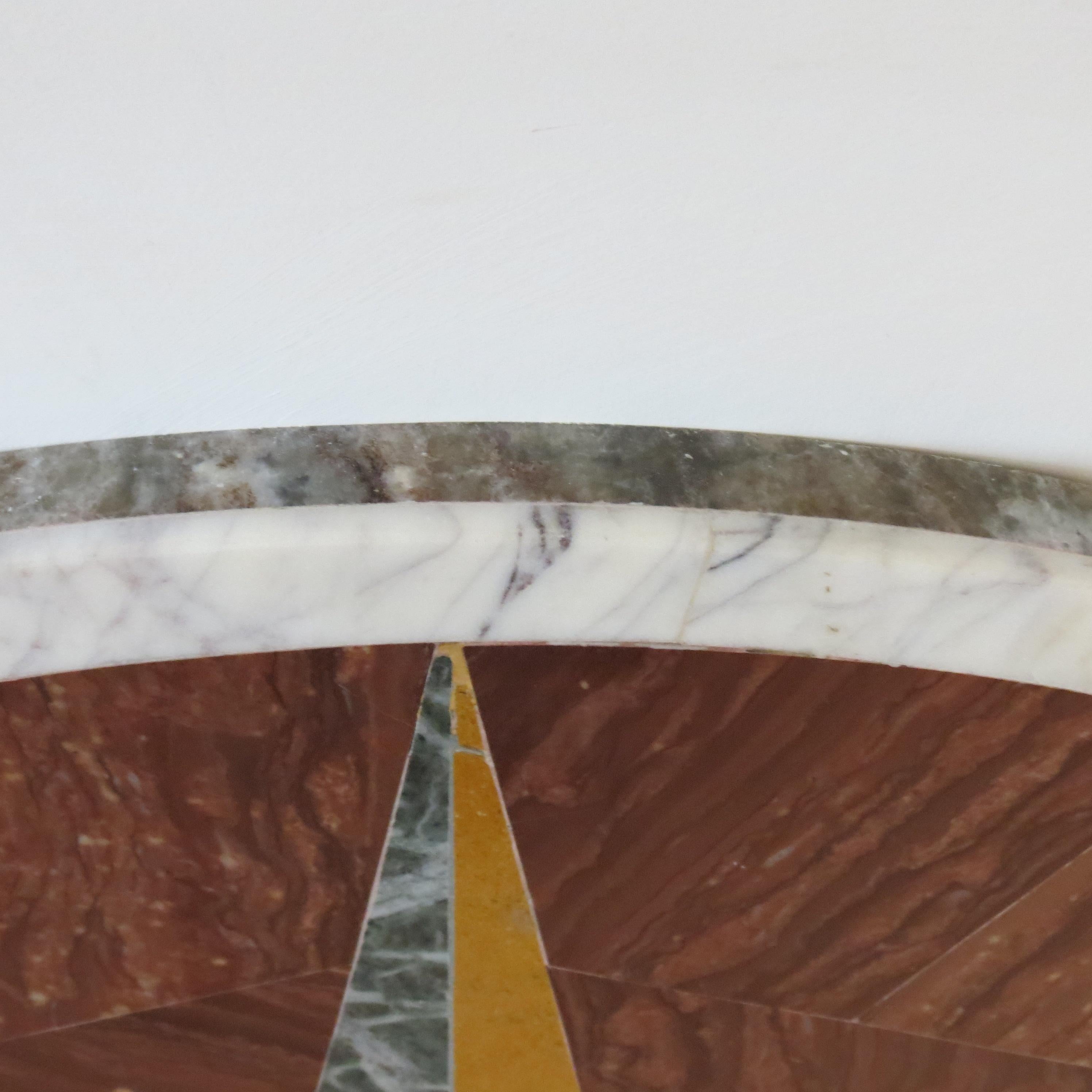 Pair of Pietra Dura Italian Marble Table Tops Geometric Pattern 1