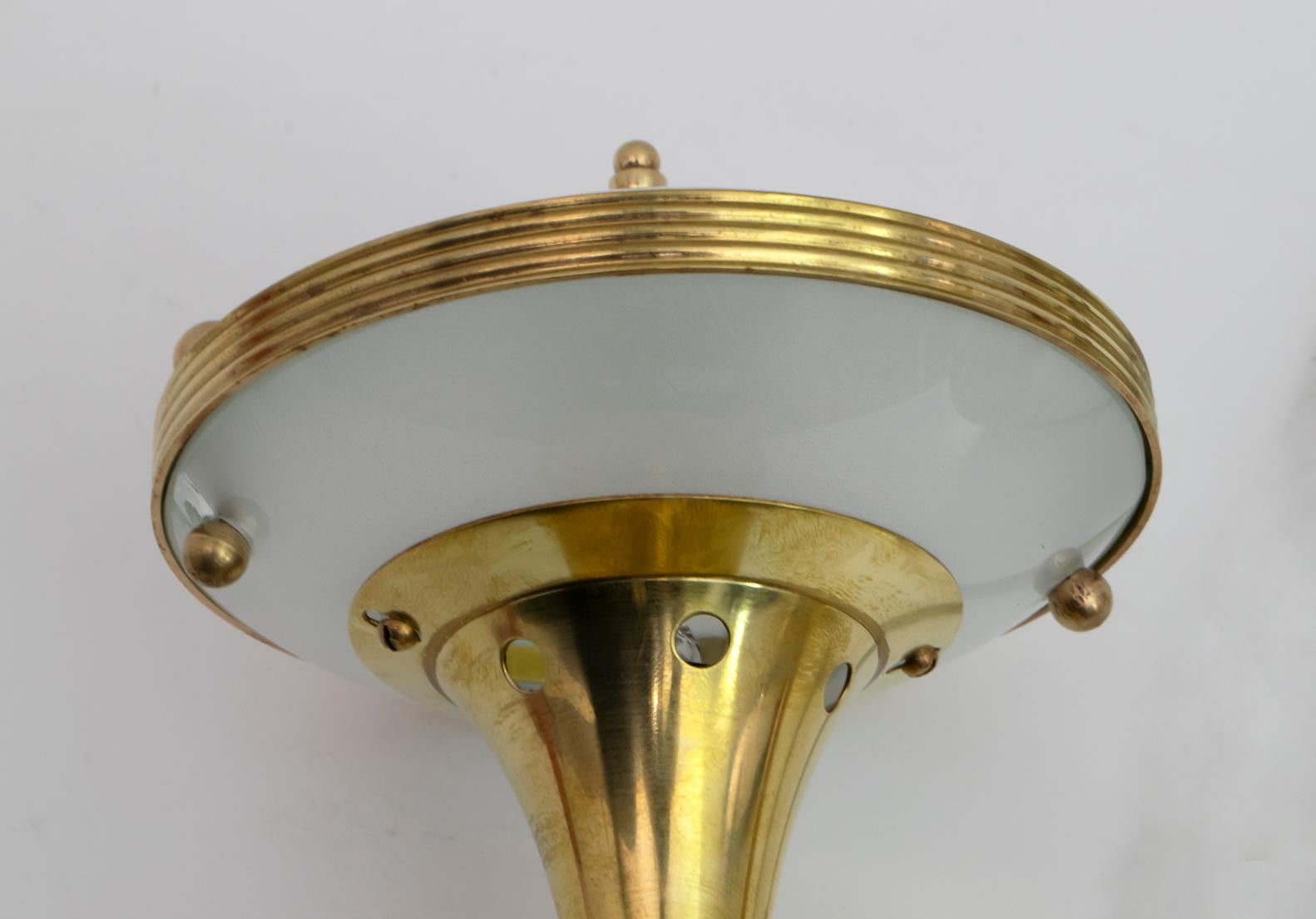Pair of Pietro Chiesa Midcentury Italian Brass Table Lamps by Fontana Arte 1940s 6