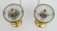 Paire de lampes de table Pietro Chiesa en laiton:: Italie:: milieu du siècle:: par Fontana Arte:: années 1940