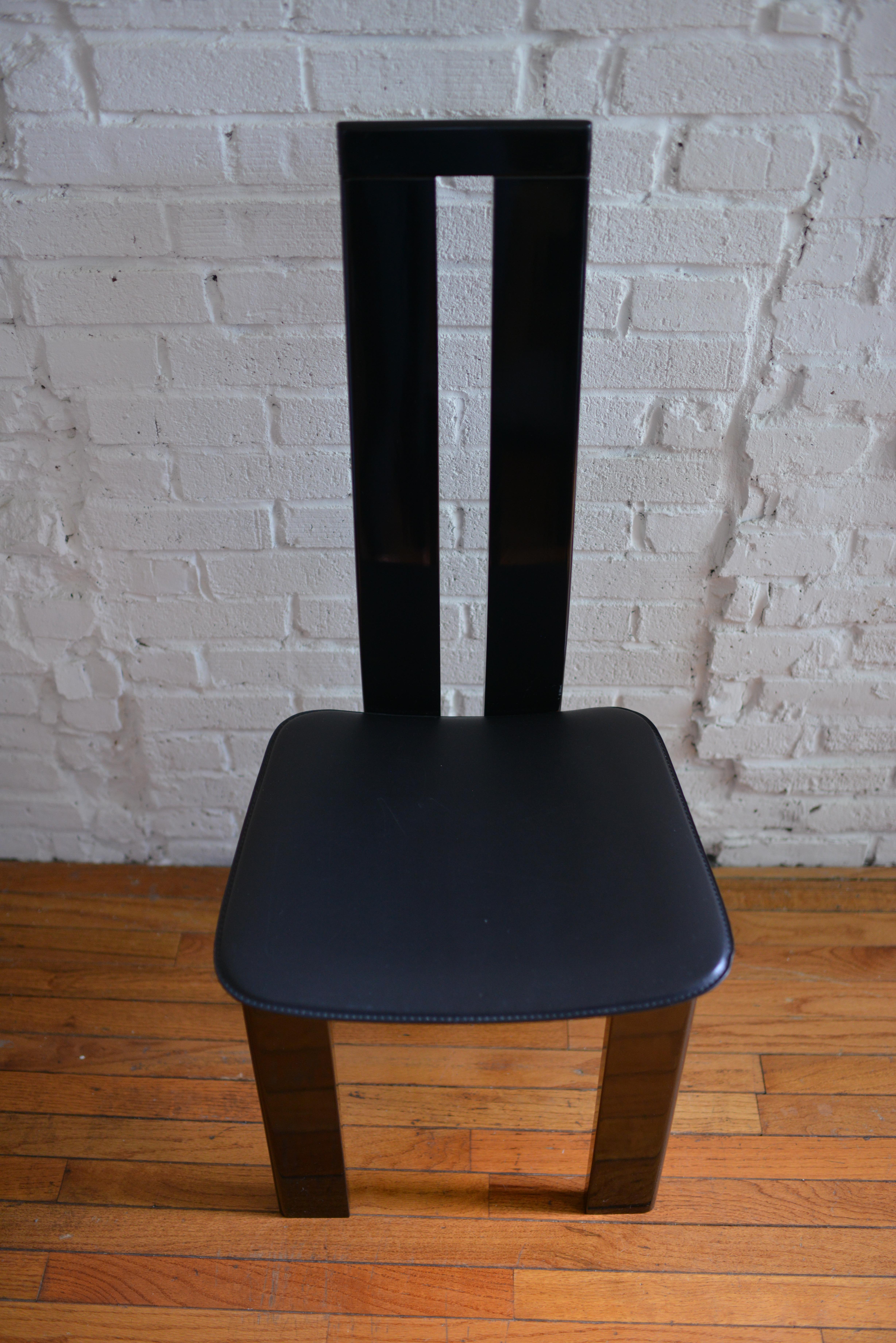 Pair of Pietro Costantini Post Modern Dining Chairs, Made in Italy, 1970s In Good Condition In Brooklyn, NY