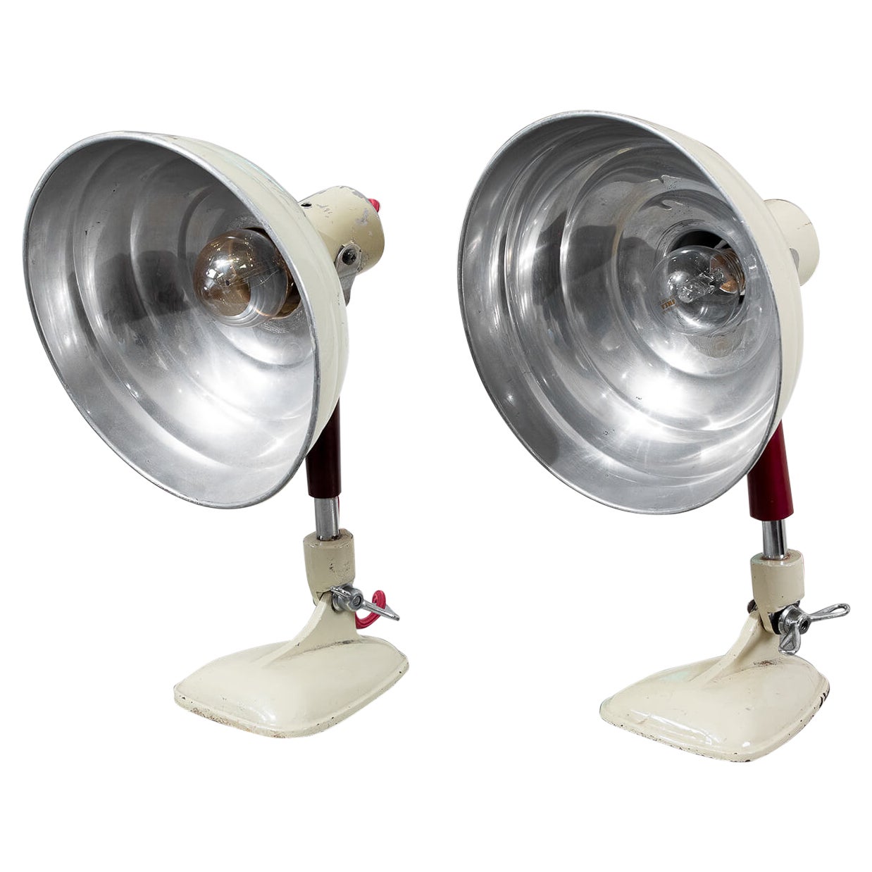 Paire de lampes à chaleur Pifco avec base en fonte, années 1950
