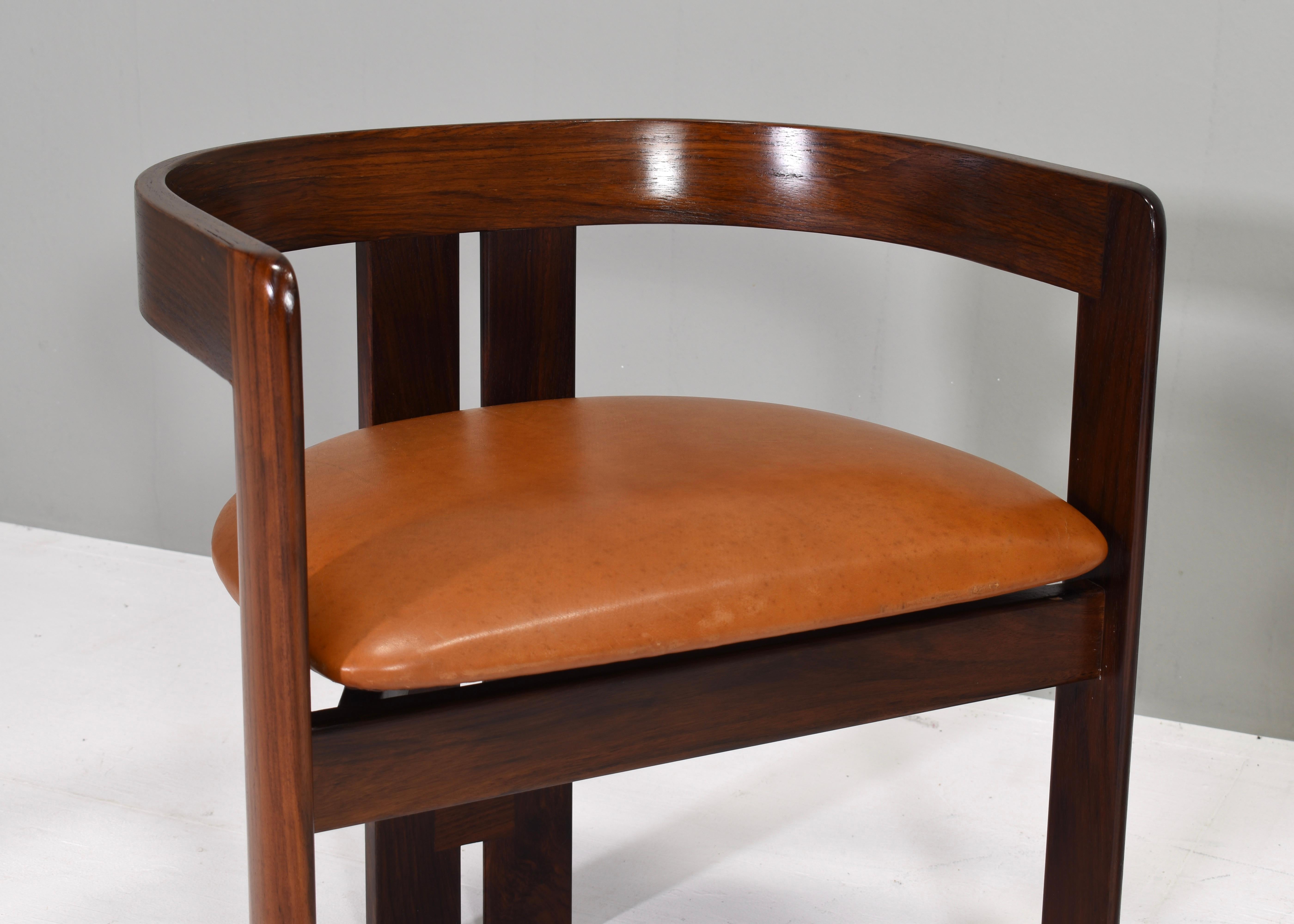 Pair of Pigreco Chairs Tan Leather by Tobia Scarpa for Gavina, Italy, circa 1970 6