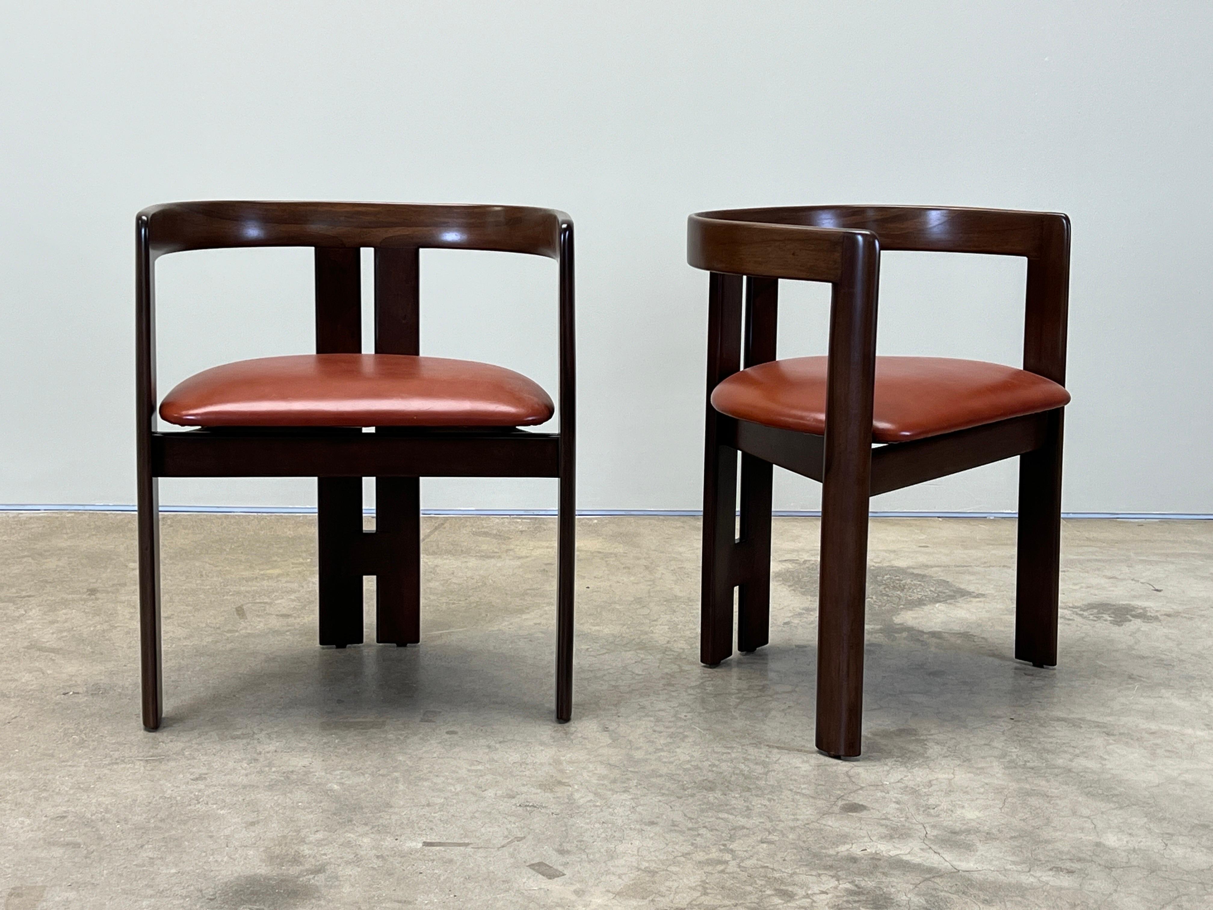 Pair of “Pigreco” Dining Chairs by Tobia Scarpa for Gavina In Good Condition In Dallas, TX