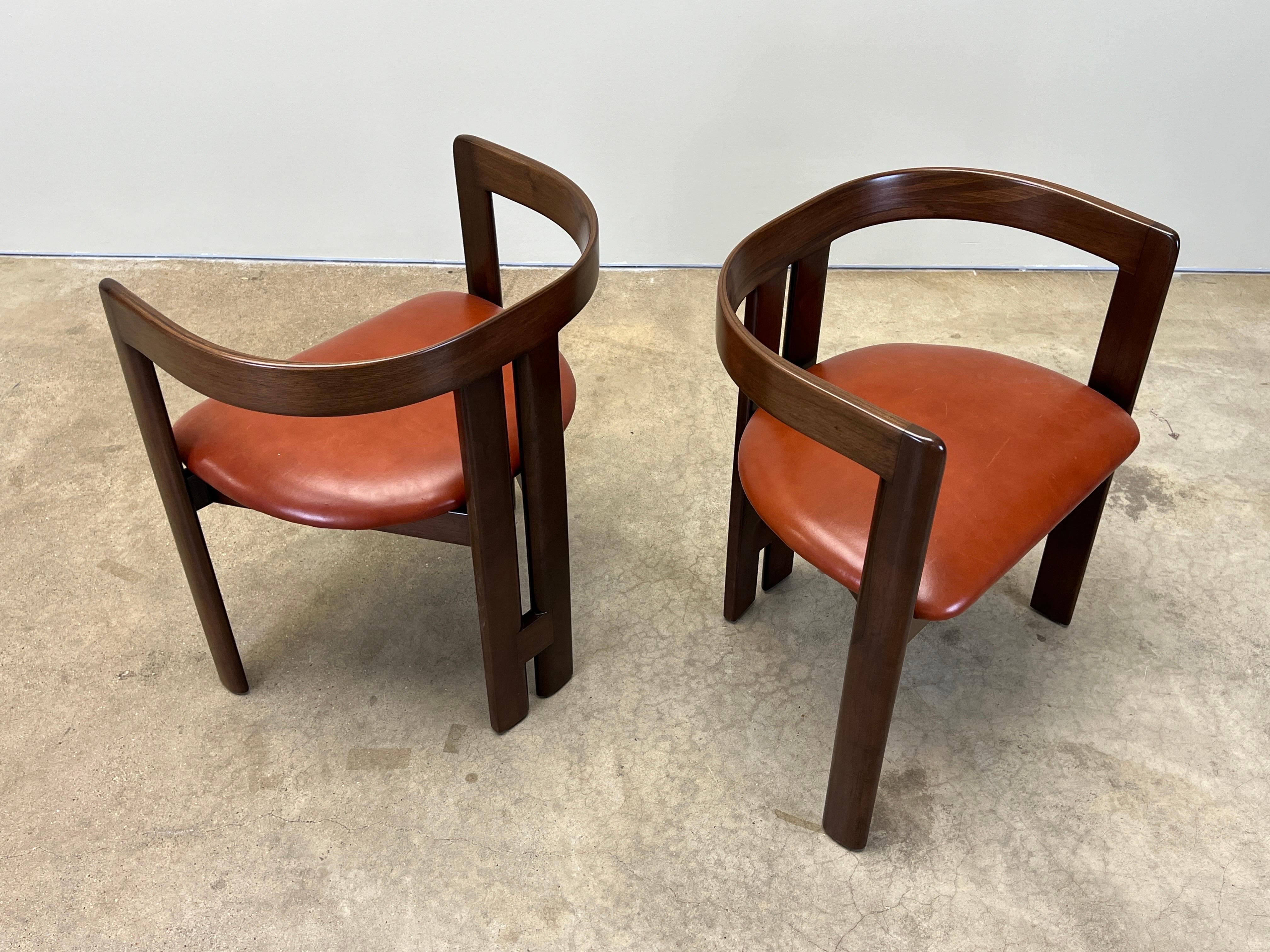 Mid-20th Century Pair of “Pigreco” Dining Chairs by Tobia Scarpa for Gavina