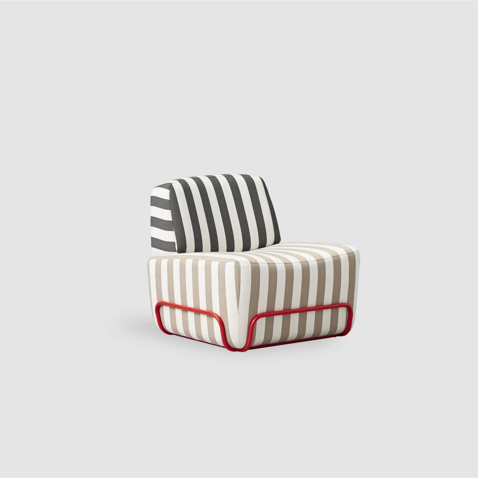 Pigro armchair by Studio Pastina
Dimensions: W83, D90, H77, Seat 42
Materials: Pine wood structure, tablex and particles board
Foam CMHR (high resilience and flame retardant) for all our cushion filling systems
Painted iron structure