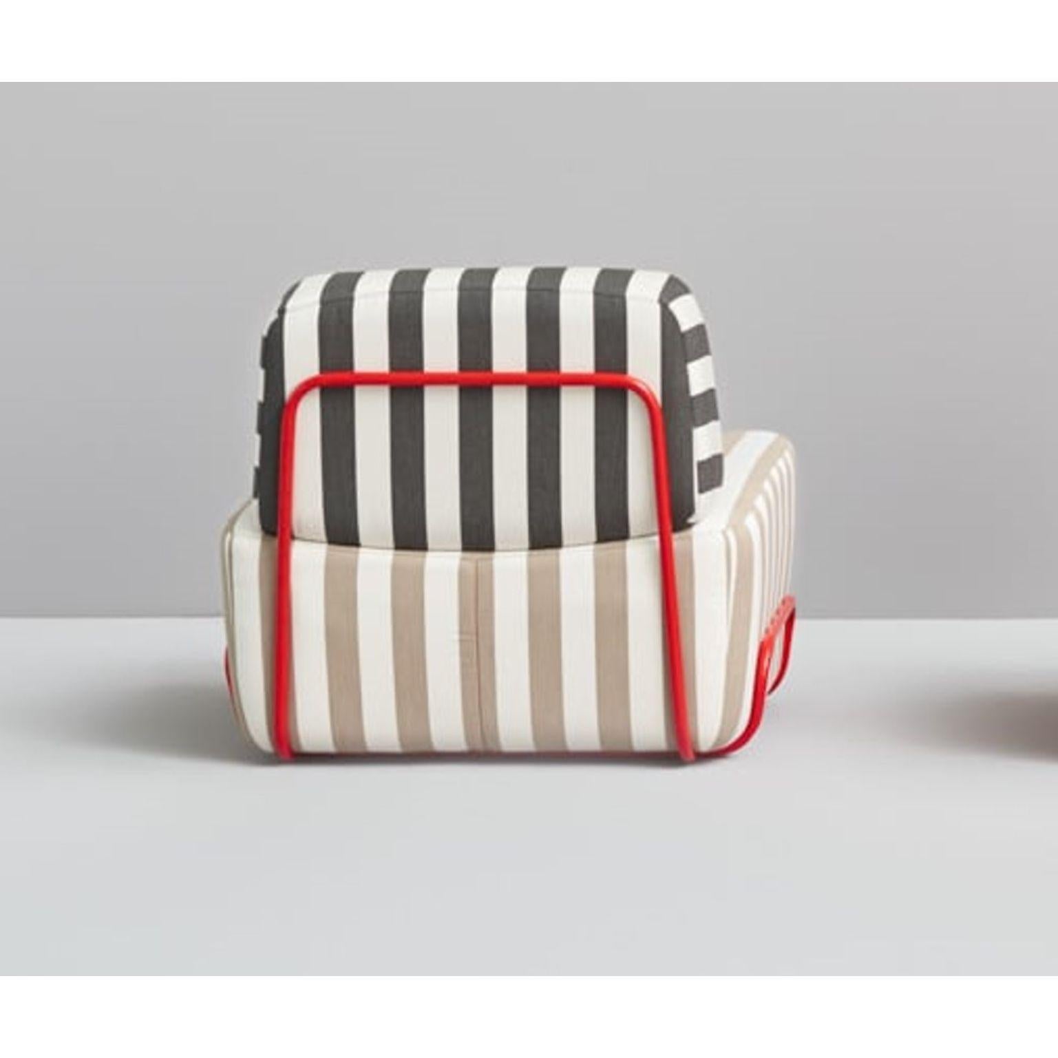 Fabric Pair of Pigro Armchair by Studio Pastina