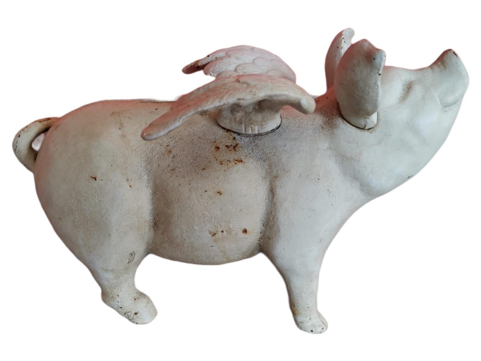 Spanish Pair of Pigs with Wings in Wrought Iron 20th Century For Sale