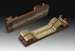 Pair of Pilasters, Polychromed Wood, 17th Century