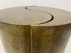 Pair of Pilino Parker Etched Bronze "Yin Yang" Nesting Side Tables, circa 1988