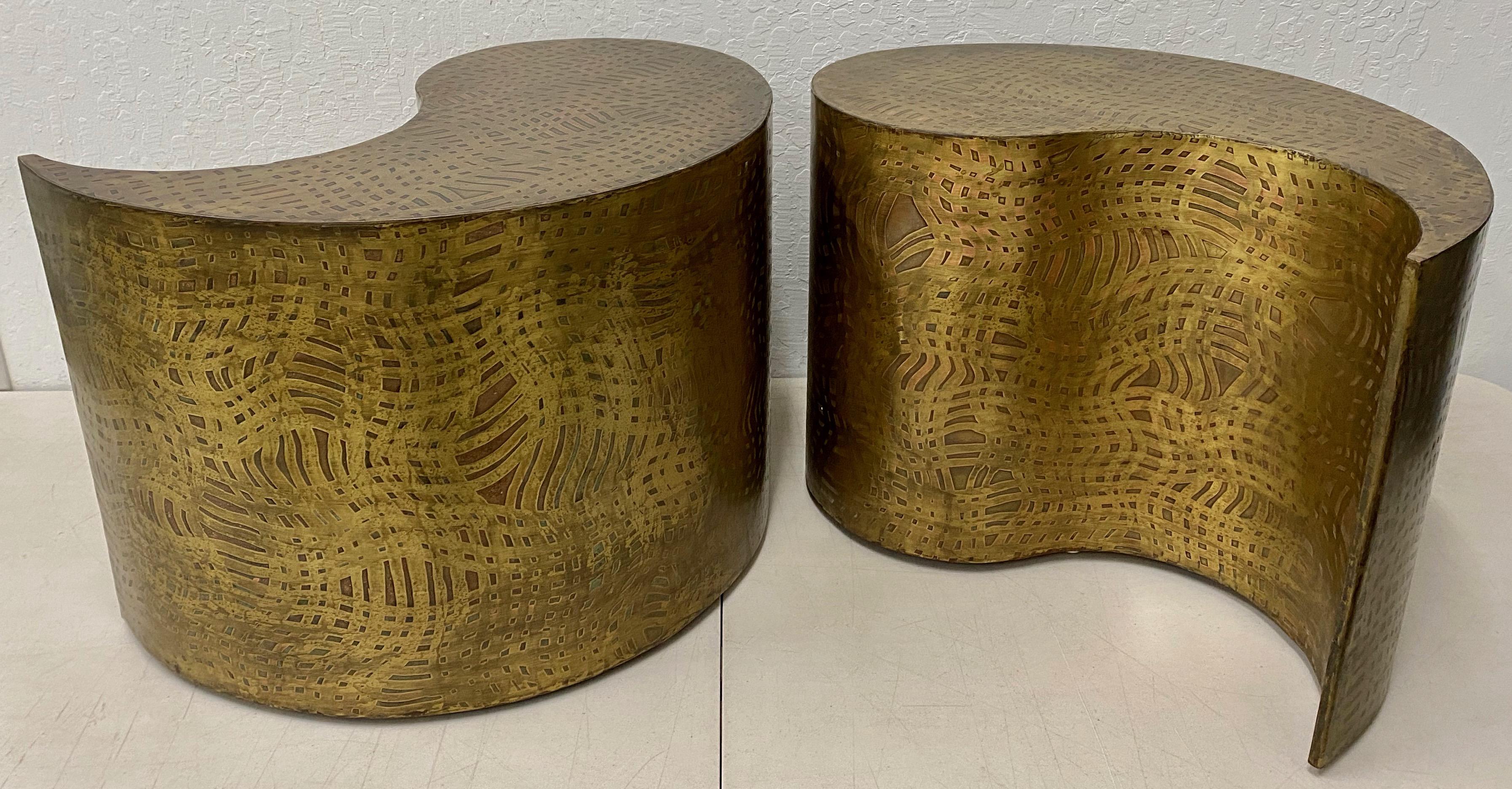 Modern Pair of Pilino Parker Etched Bronze 