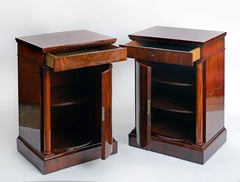 Pair Of Pillar Cabinets, Curved Door With Flanking Columns And Head Drawer, 1810